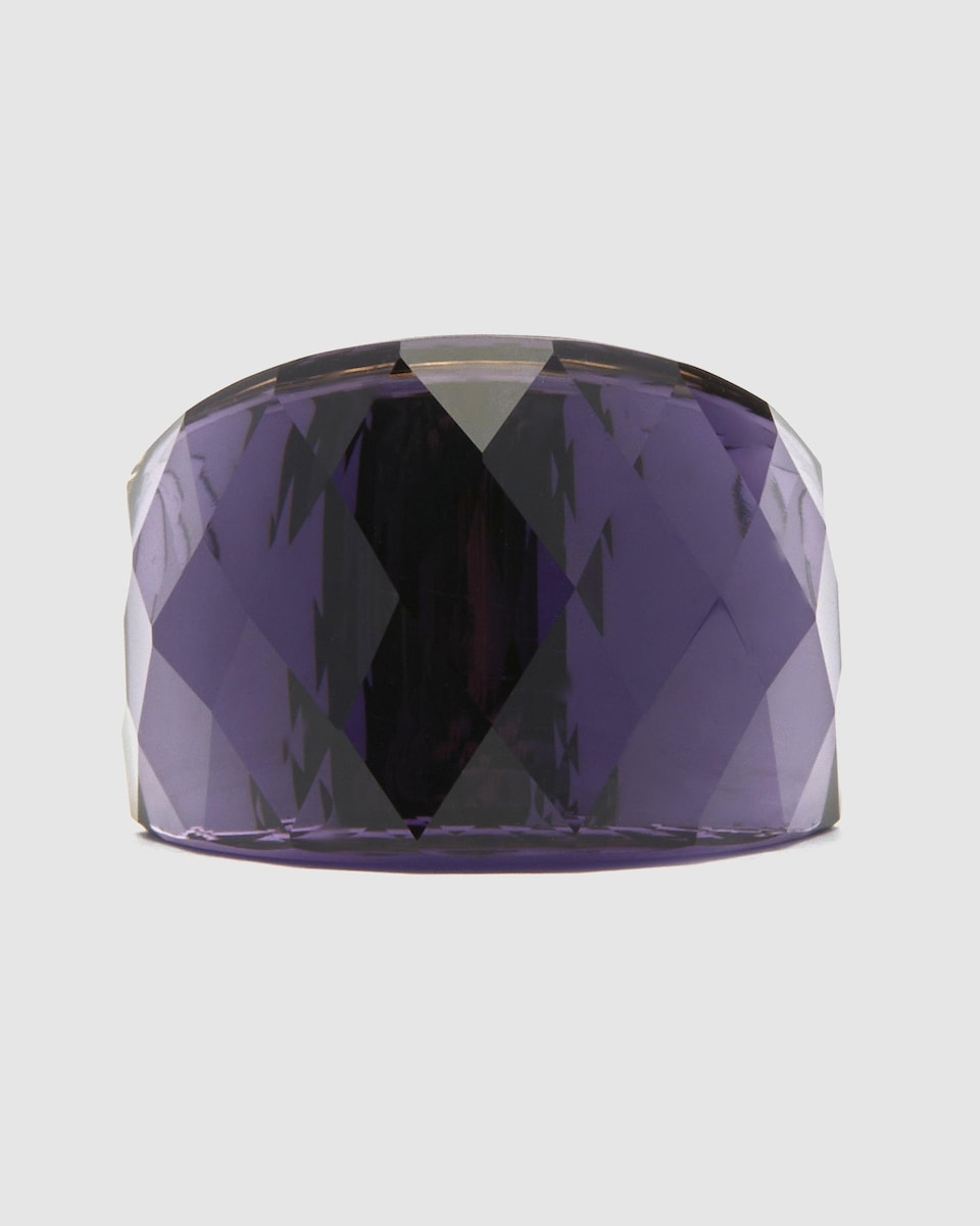 Anillo Boho acabado en oro amarillo de 18k cuarzo hidrotermal onix Morado-6