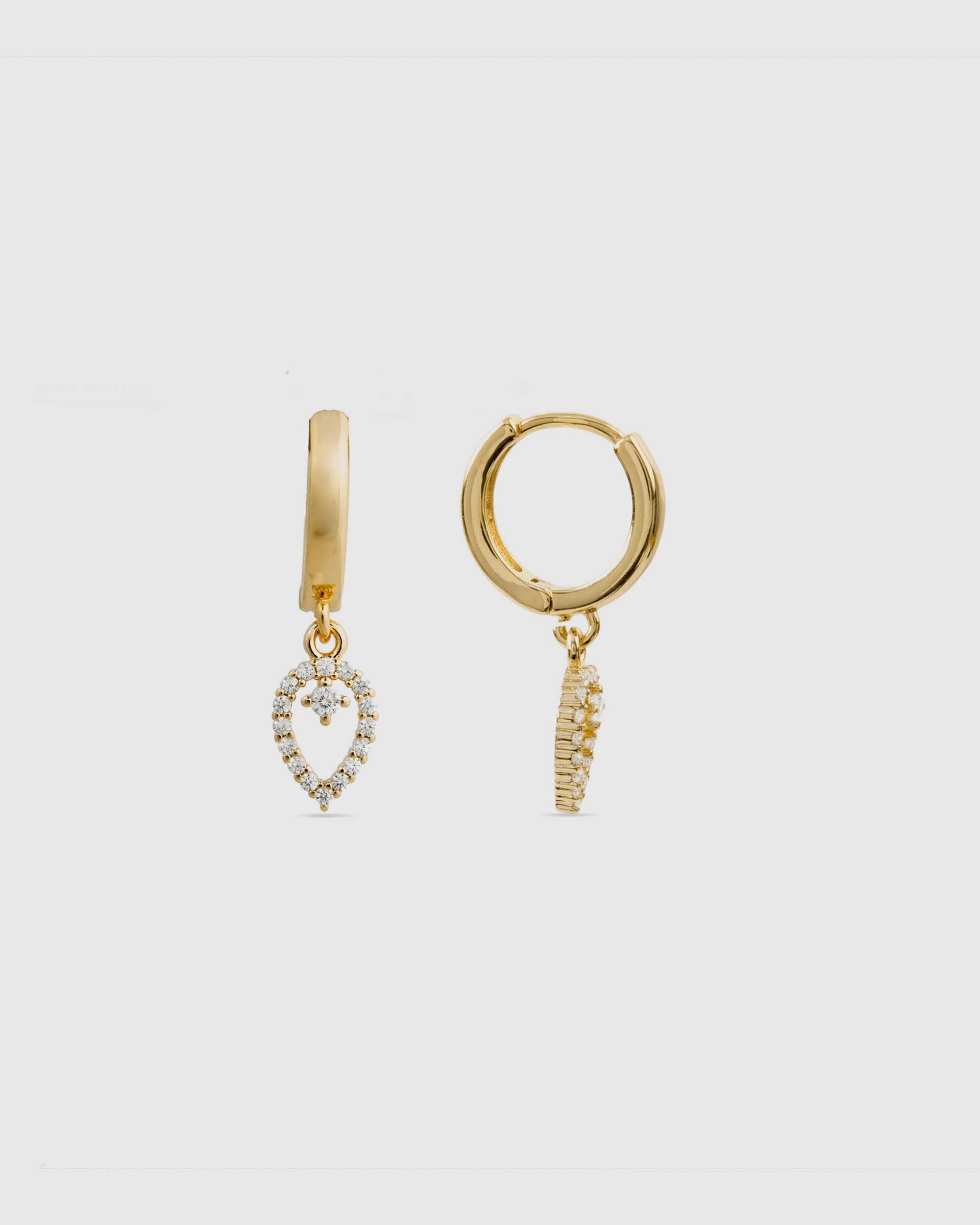 Pendientes de aro áfrica acabados en amarillo de 18 quilates con circonita brillante - Luxenter - Oro Oro-1