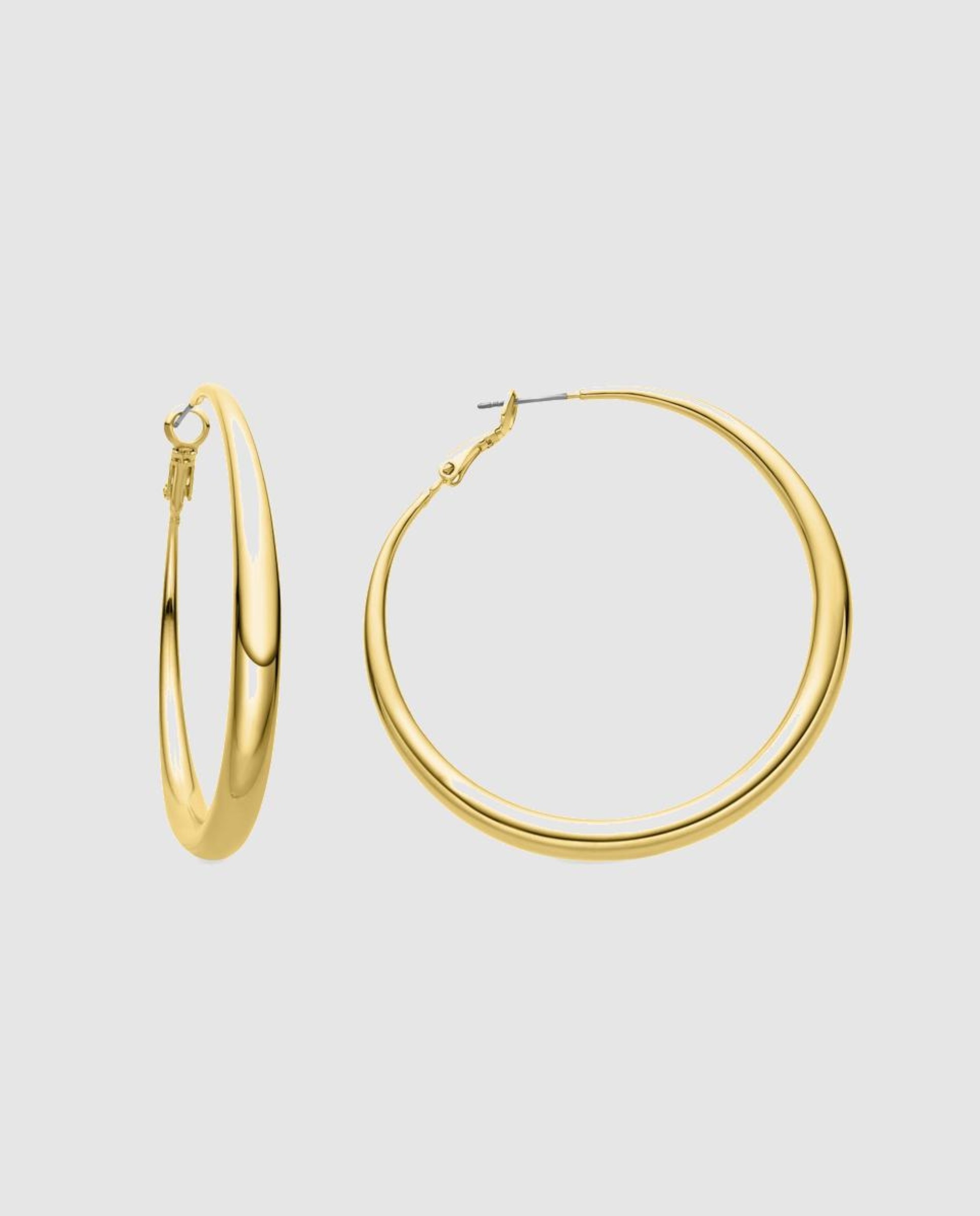 Pendientes de aro basic acabados en oro de 18 quilates - Luxenter - Dorado Dorado-1