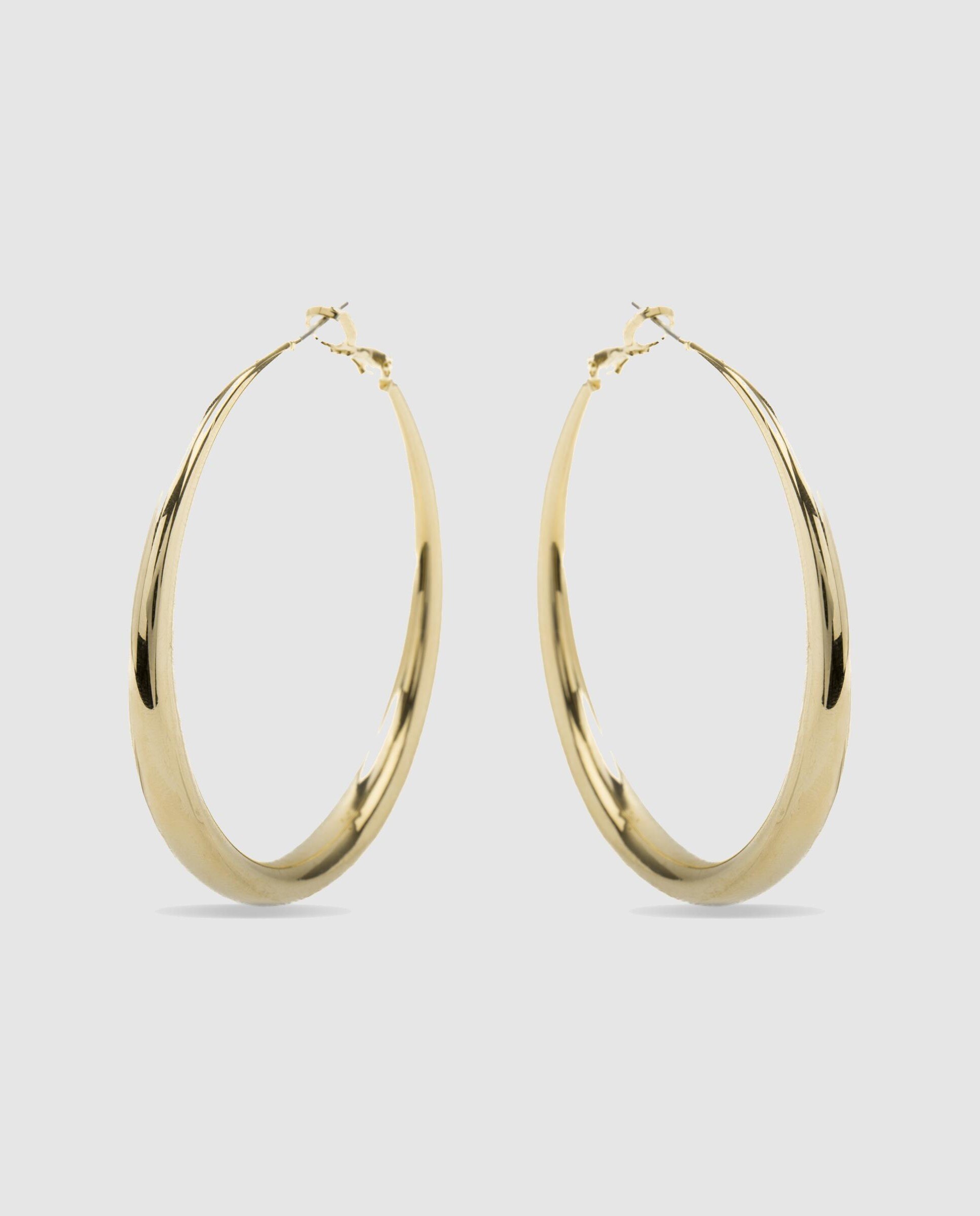 Pendientes de aro basic acabados en oro de 18 quilates - Luxenter - Dorado Dorado-3