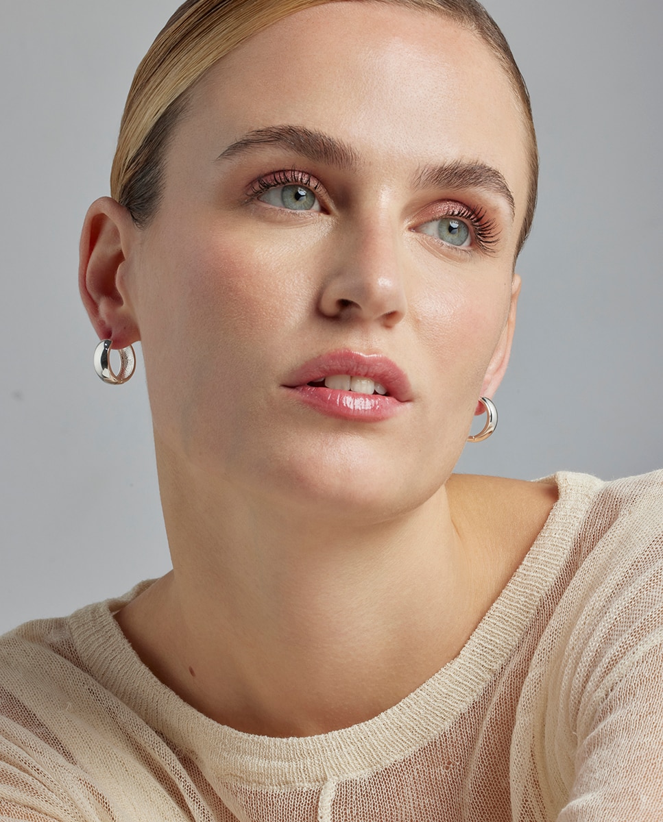 Pendientes de aro basic acabados en rodio Oro / Plata Luxenter Oro / Plata-2