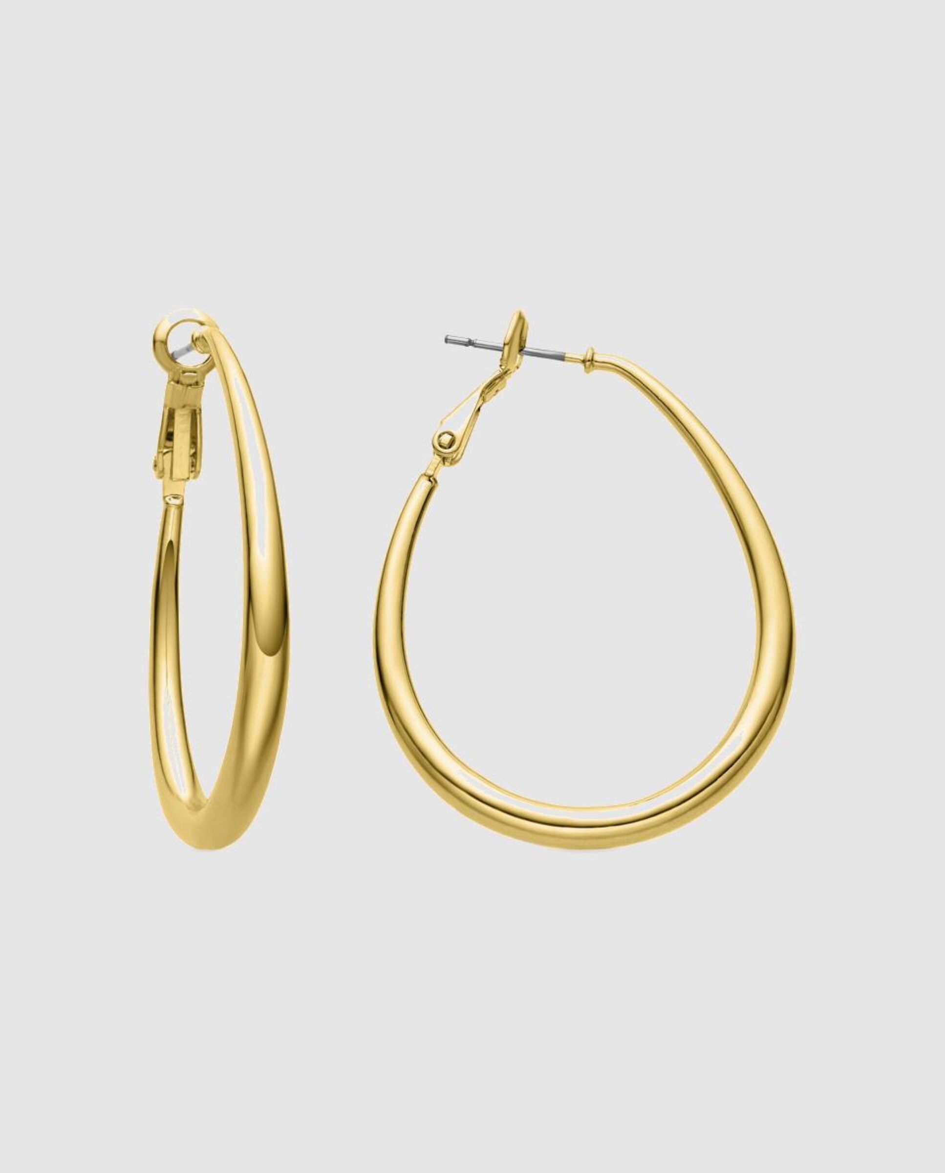 Pendientes de aro basic acabados en oro de 18 quilates - Luxenter - Dorado Dorado-1