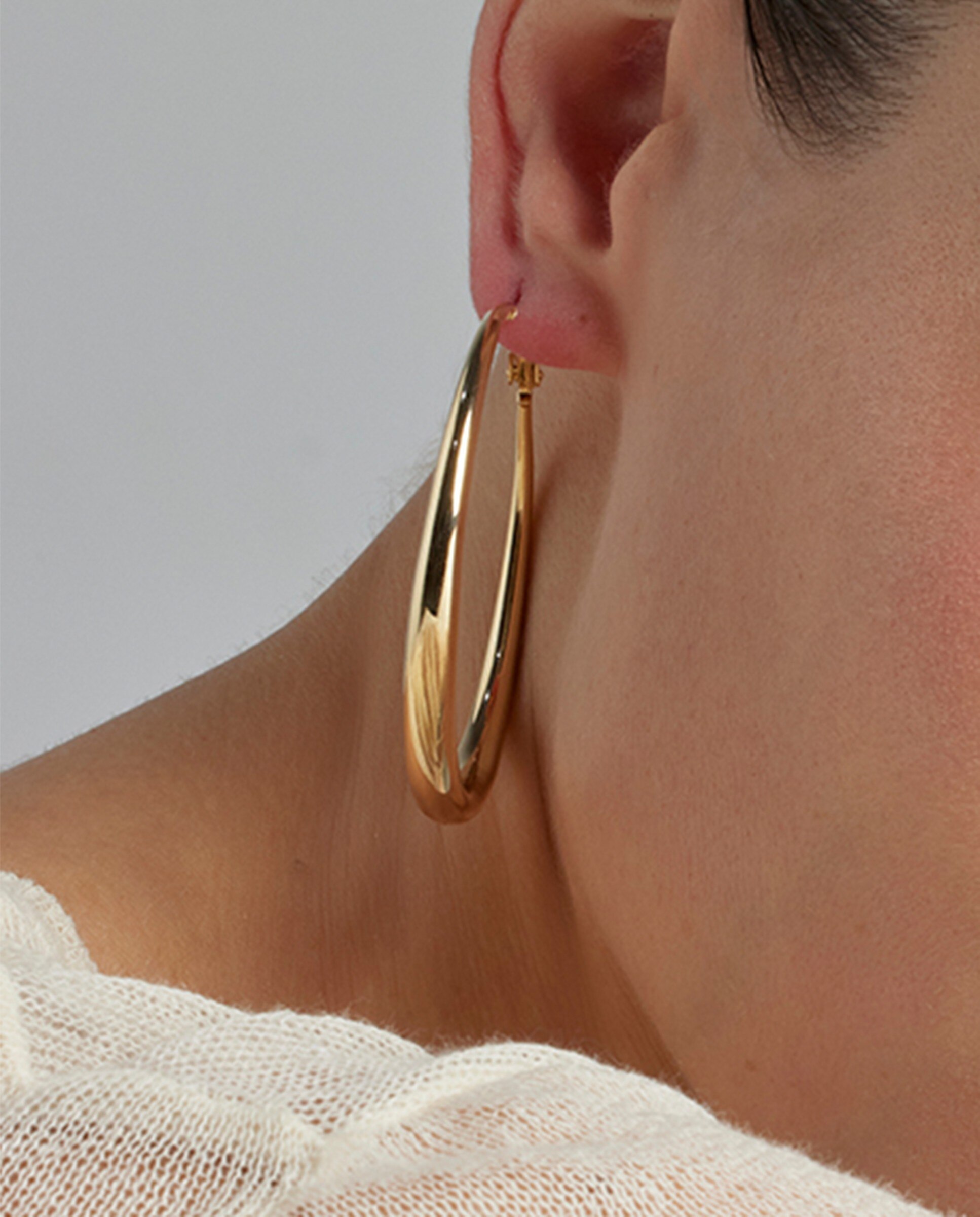 Pendientes de aro basic acabados en oro de 18 quilates - Luxenter - Dorado Dorado-4