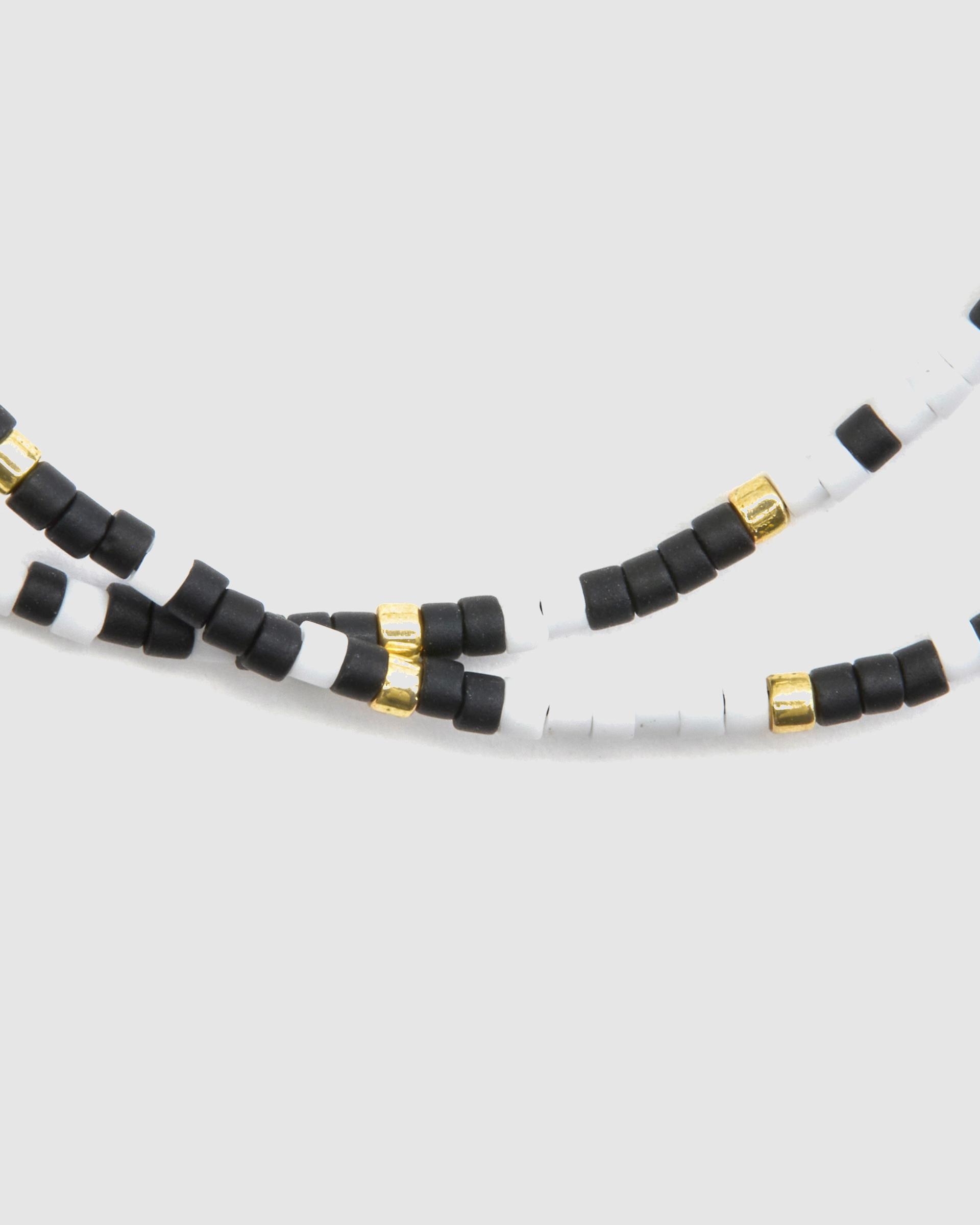 Pulsera de cadena trendy de acero acabada en amarillo de 18 quilates con cristal negro - Luxenter - Oro Oro-6