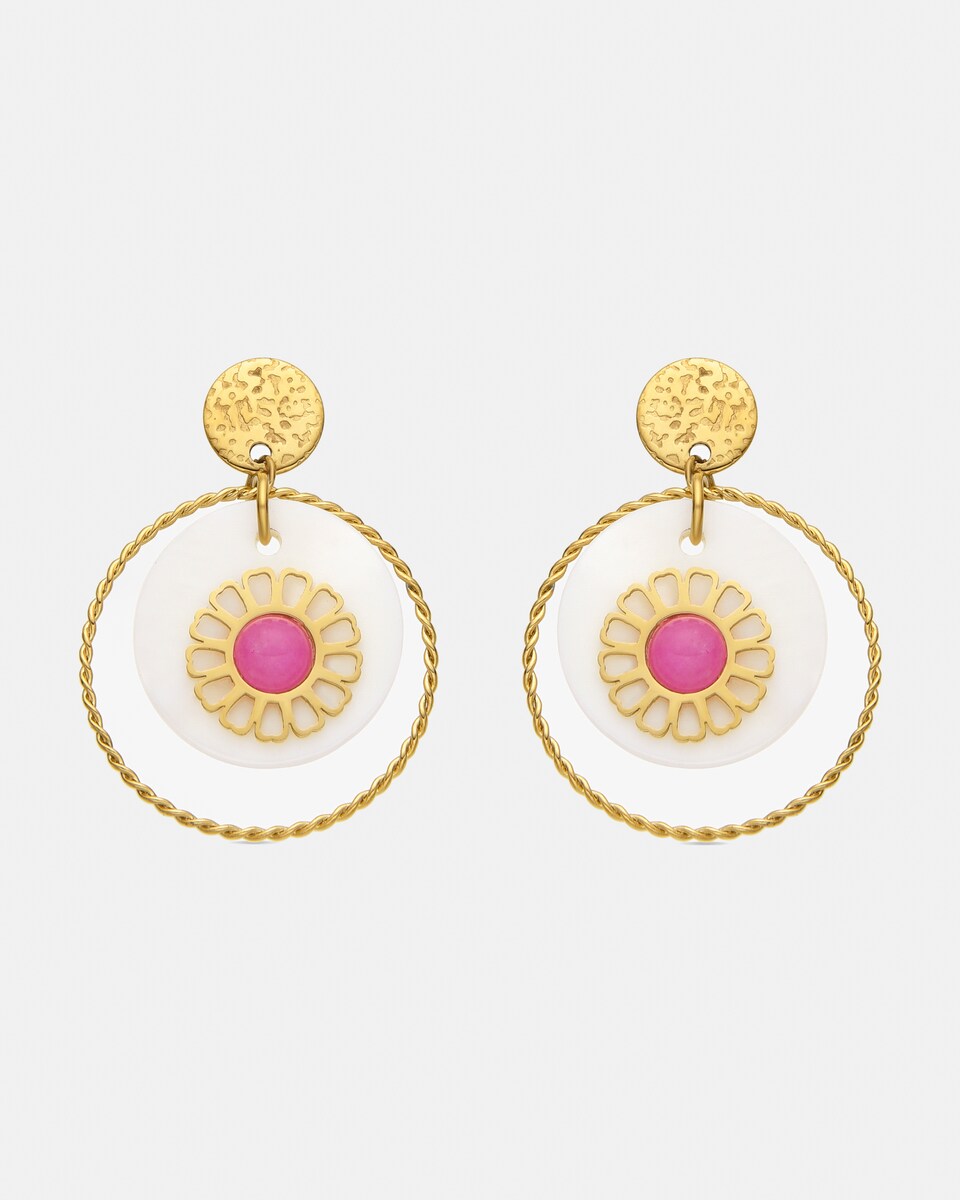Pendientes Africa acabado en oro amarillo de 18k Oro-1