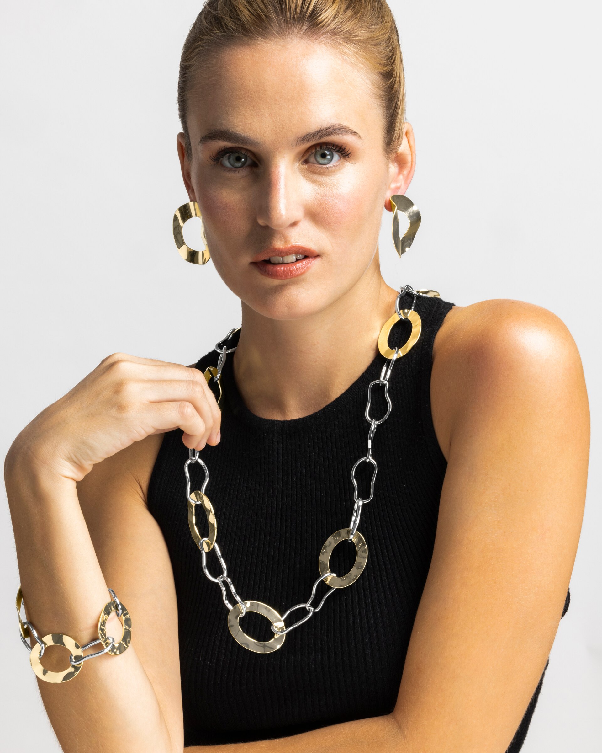 Pulsera de cadena áfrica acabada en oro amarillo de 18 quilates - Luxenter - Oro / Plata Oro / Plata-2