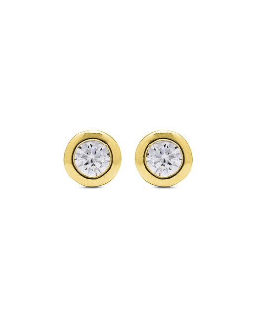 Imagen 0 de Pendientes Pide Un Deseo acabados en oro de 18k con circonita brillante