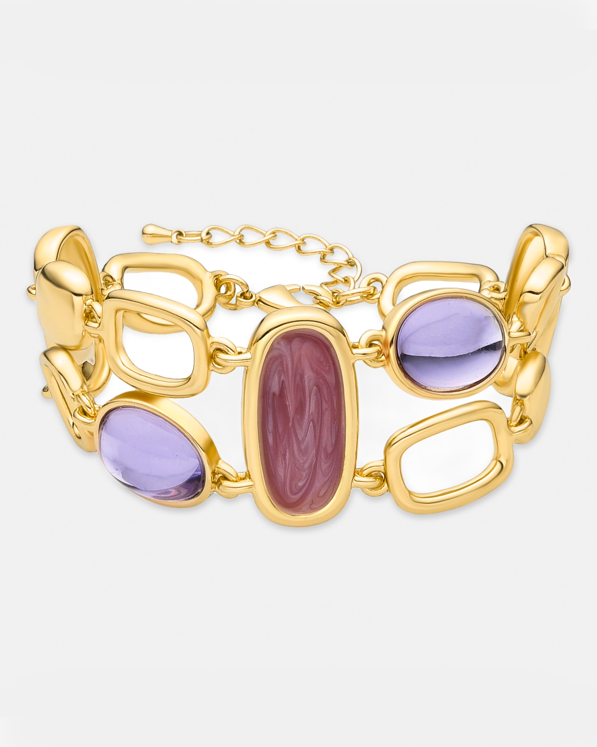Brazalete áfrica acabado en amarillo de 18 quilates con lacado multicolor - Luxenter - Oro Oro-1