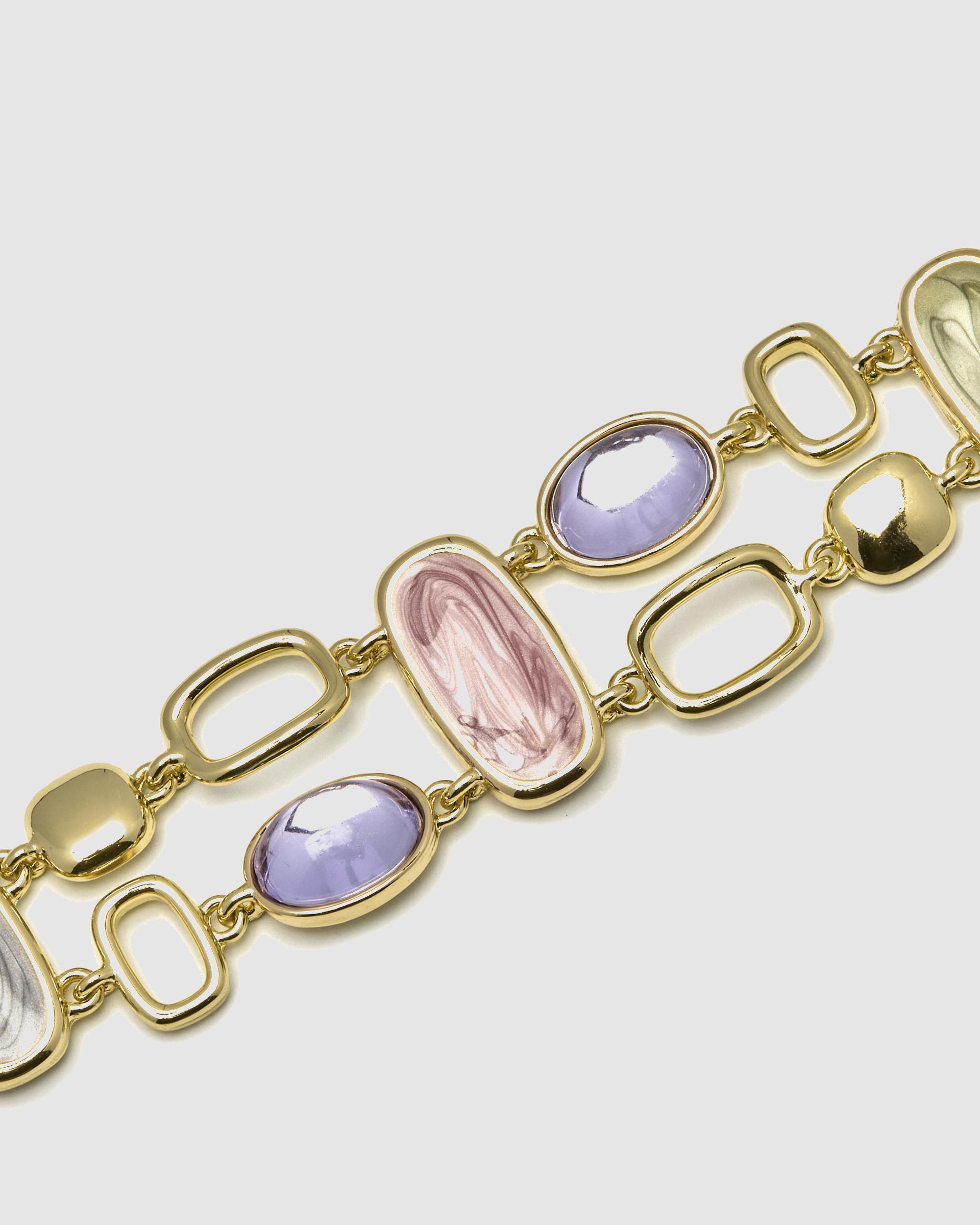 Brazalete áfrica acabado en amarillo de 18 quilates con lacado multicolor - Luxenter - Oro Oro-6