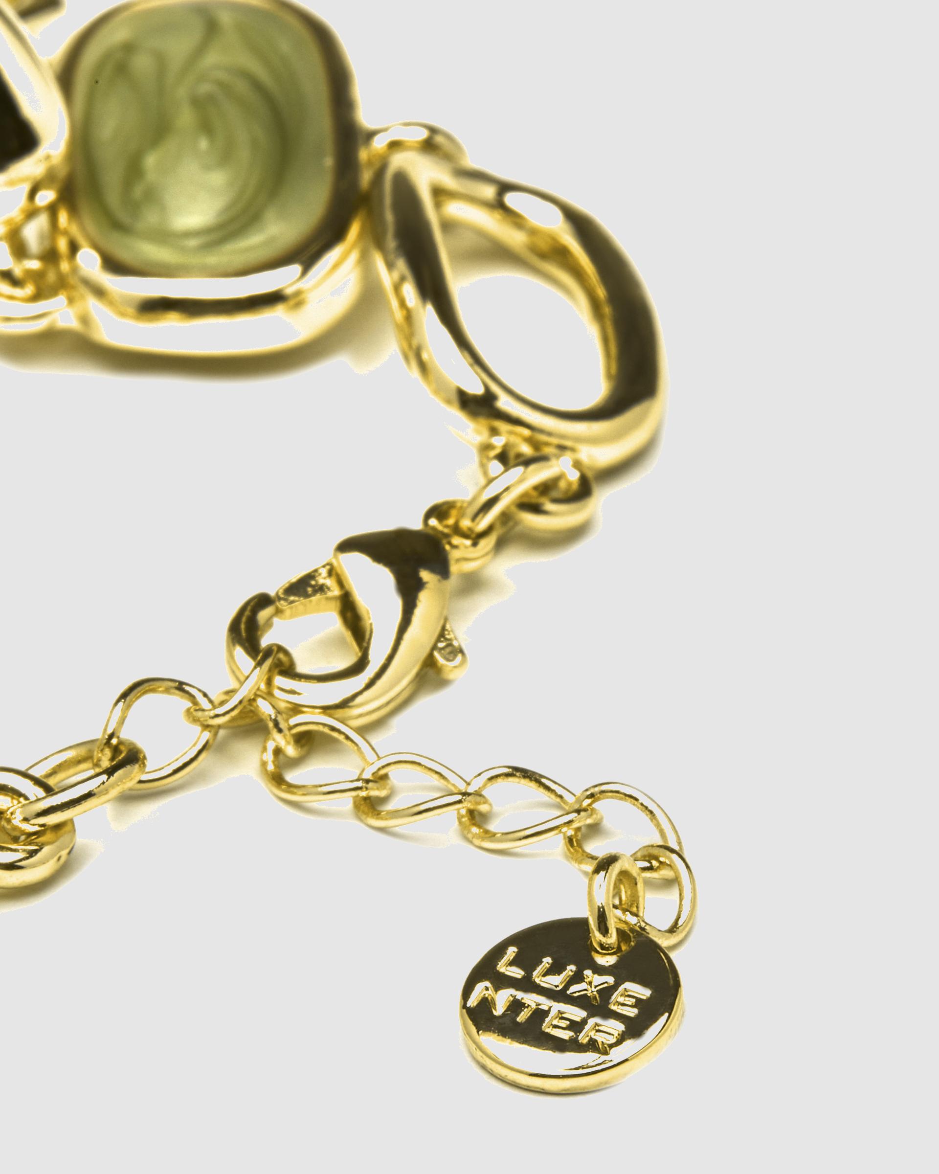 Brazalete áfrica acabado en amarillo de 18 quilates con lacado multicolor - Luxenter - Oro Oro-7