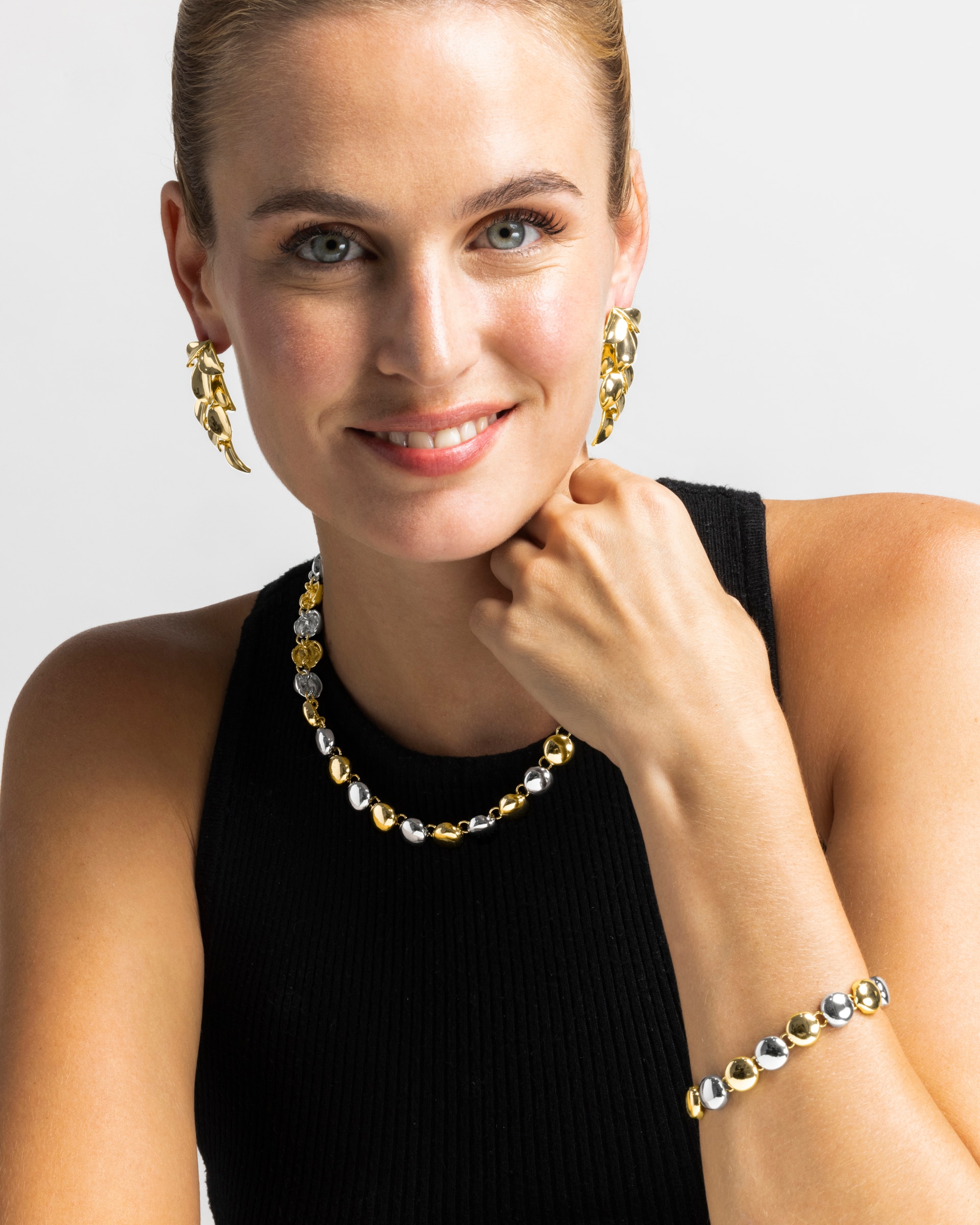 Pulsera de cadena áfrica acabada en oro amarillo de 18 quilates - Luxenter - Oro / Plata Oro / Plata-2