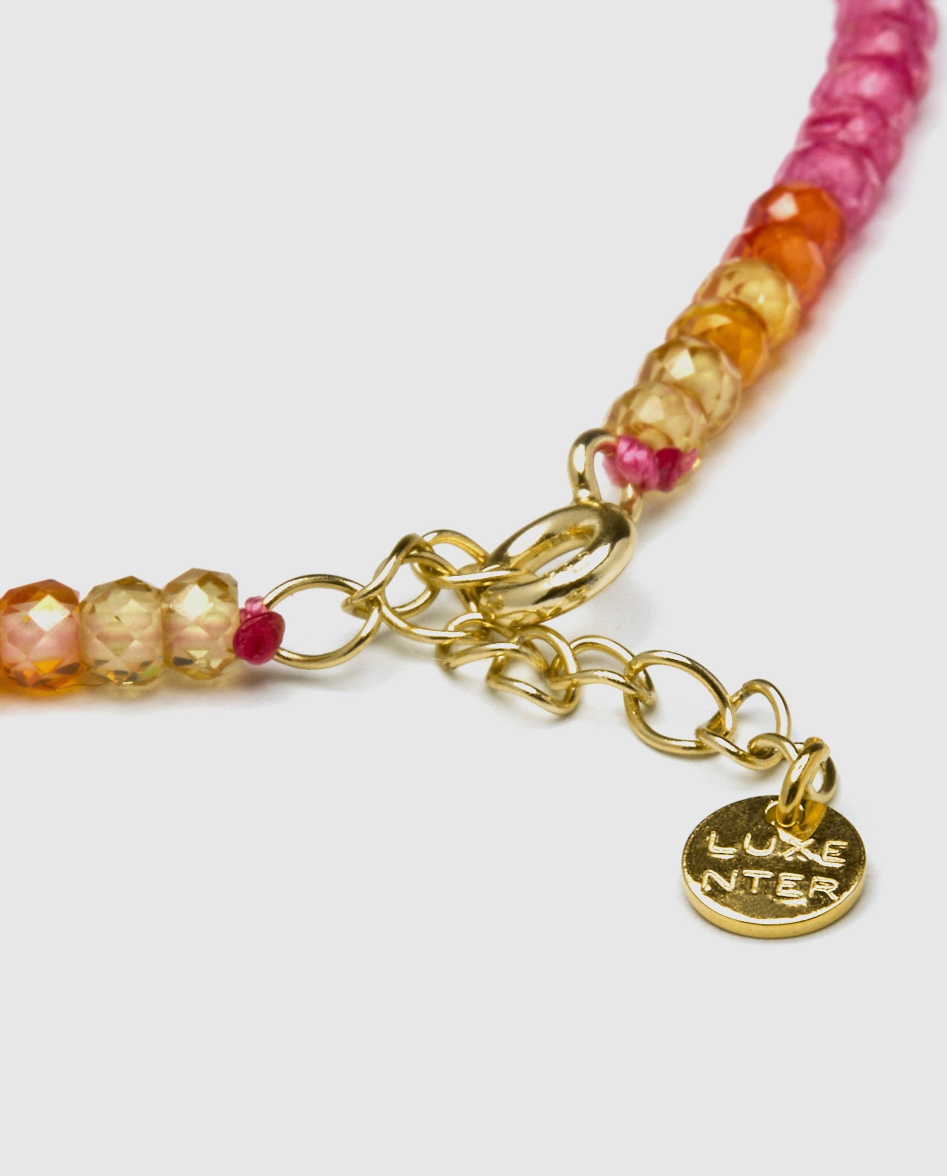 Pulsera de cadena trendy de plata de ley 925 acabada en oro amarillo de 18 quilates con cristal - Luxenter - Multicolor Multicolor-7