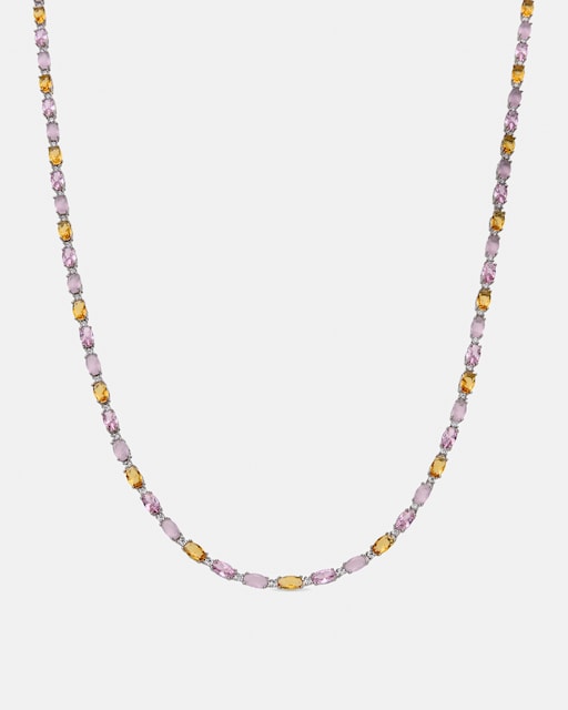 Imagen 0 de Collar Momentos Para Brillar de plata acabado en rodio con cuarzo hidrotermal rosa