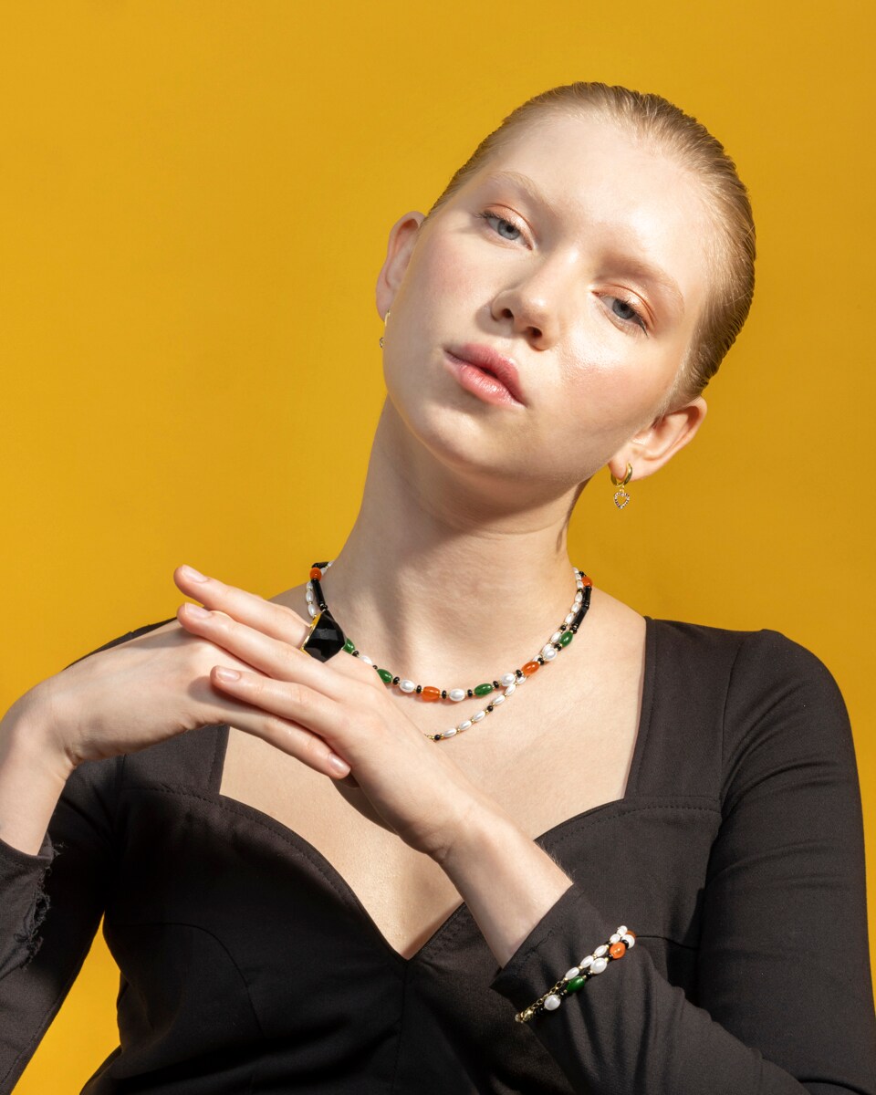 Bracciale Orzur In Resina Multicolore Con Finitura Oro Giallo 18K – Gioiello Donna Di Personalità