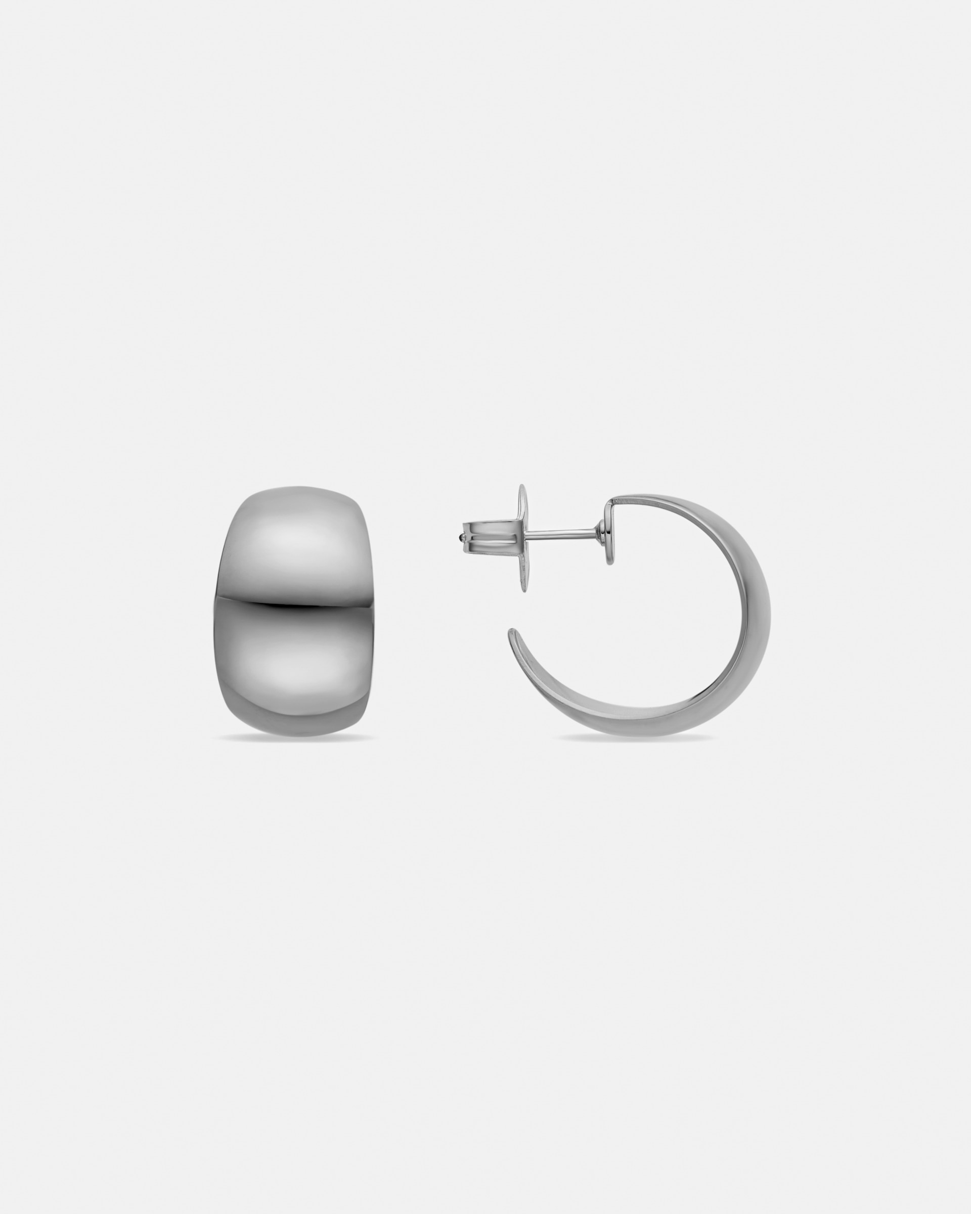 Pendientes de aro basic acabados en rodio - Luxenter - Plata mate Plata mate-1