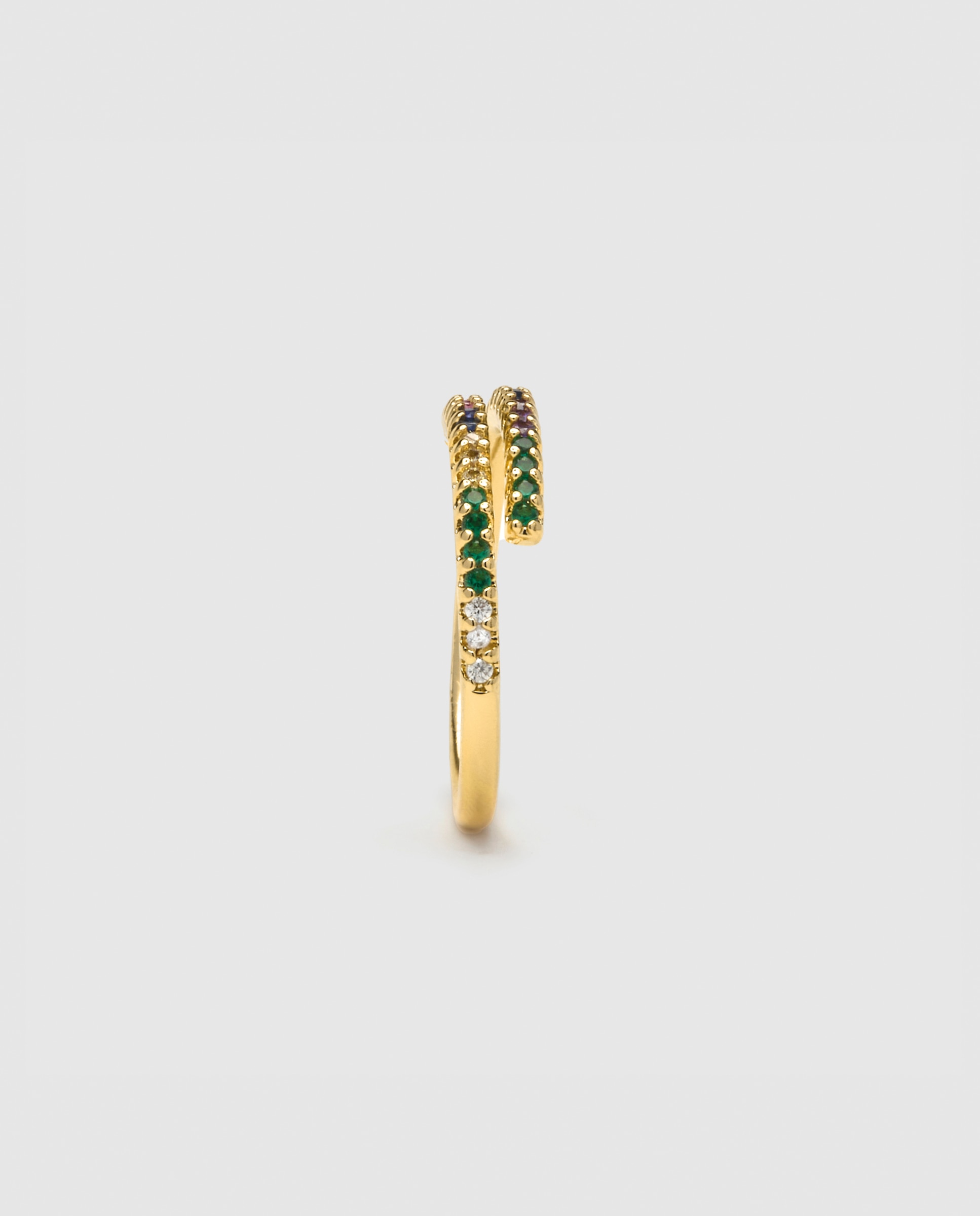 Anillo ajustable áfrica acabado en amarillo de 18 quilates con circonita multicolor - Luxenter - Oro Oro-3