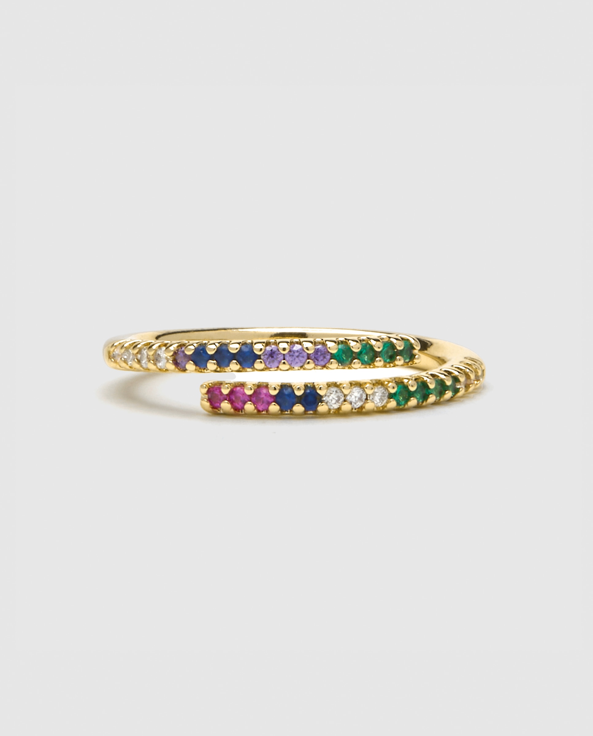 Anillo ajustable áfrica acabado en amarillo de 18 quilates con circonita multicolor - Luxenter - Oro Oro-6