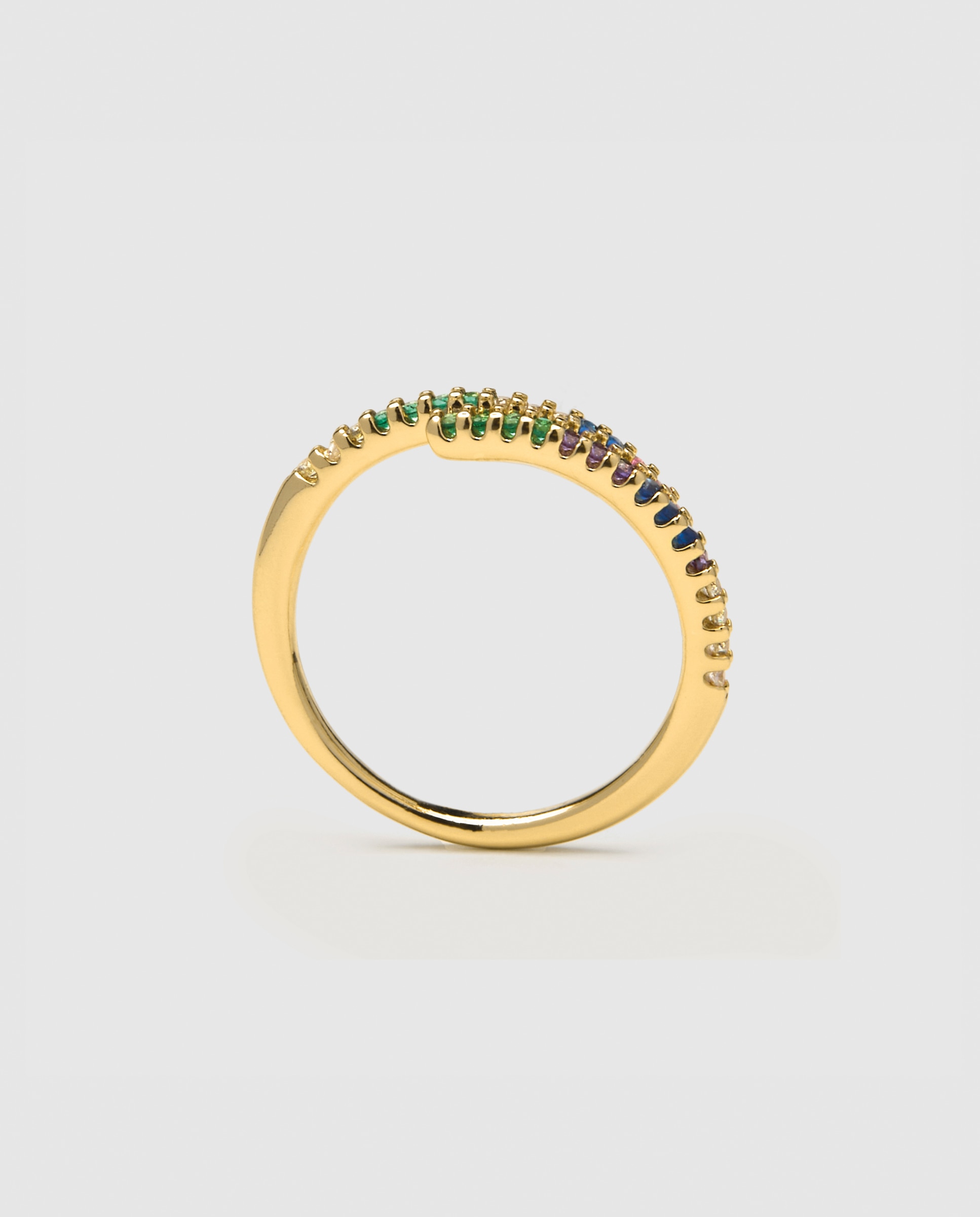 Anillo ajustable áfrica acabado en amarillo de 18 quilates con circonita multicolor - Luxenter - Oro Oro-7