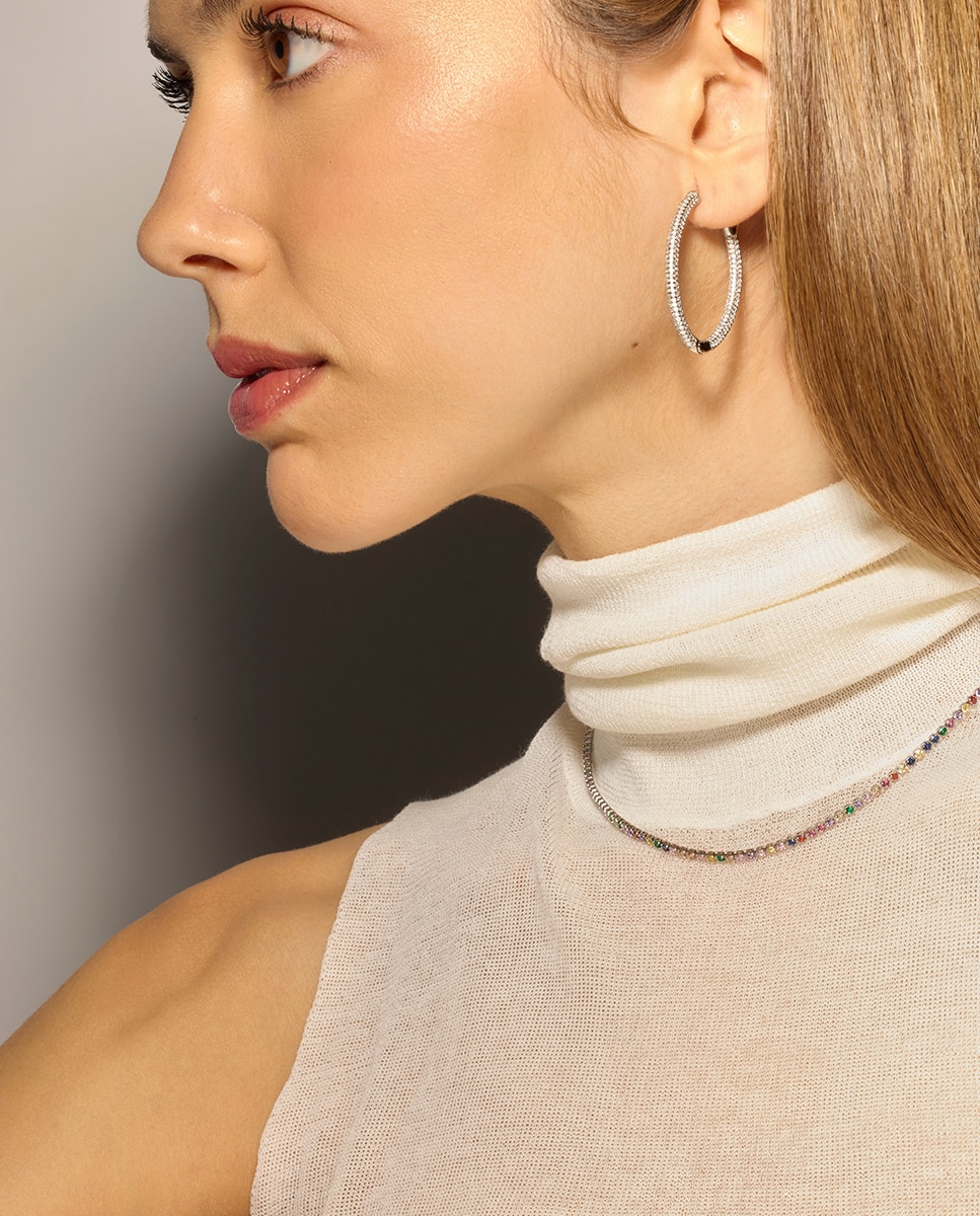 Collar acabado en rodio con circonita - Luxenter - Multicolor Multicolor-2