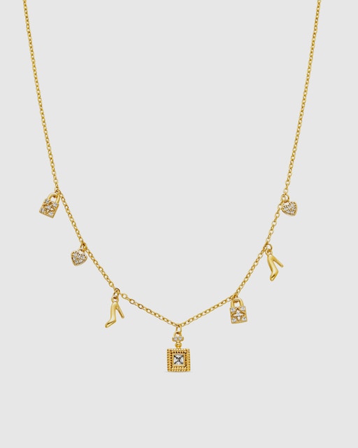 Imagen 0 de Collar Africa acabado en oro de 18k con Circonitas Brillantes
