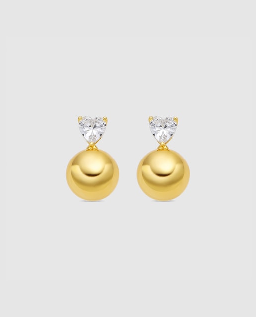 Imagen 0 de Pendientes Essential África acabados en  oro amarillo de 18k con circonita brillante