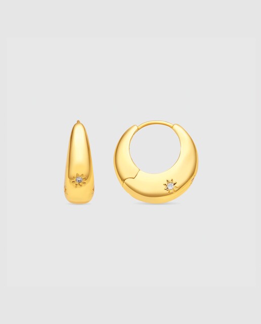 Imagen 0 de Pendientes Essential África acabados en  oro amarillo de 18k con circonita brillante