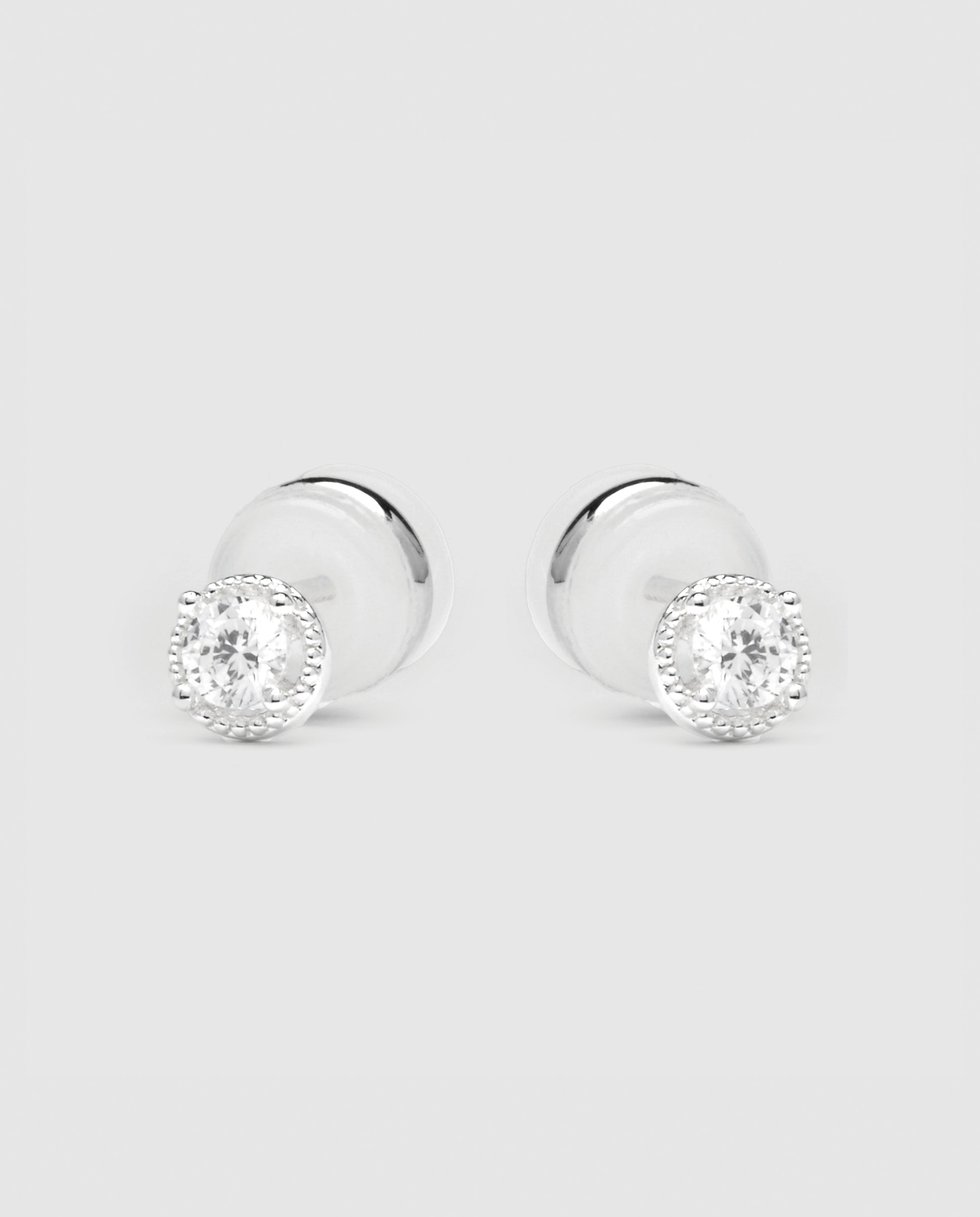 Pendientes essential áfrica acabados en rodio con circonita brillante - Luxenter - Plata brillante / Transparente Plata brillante / Transparente-4