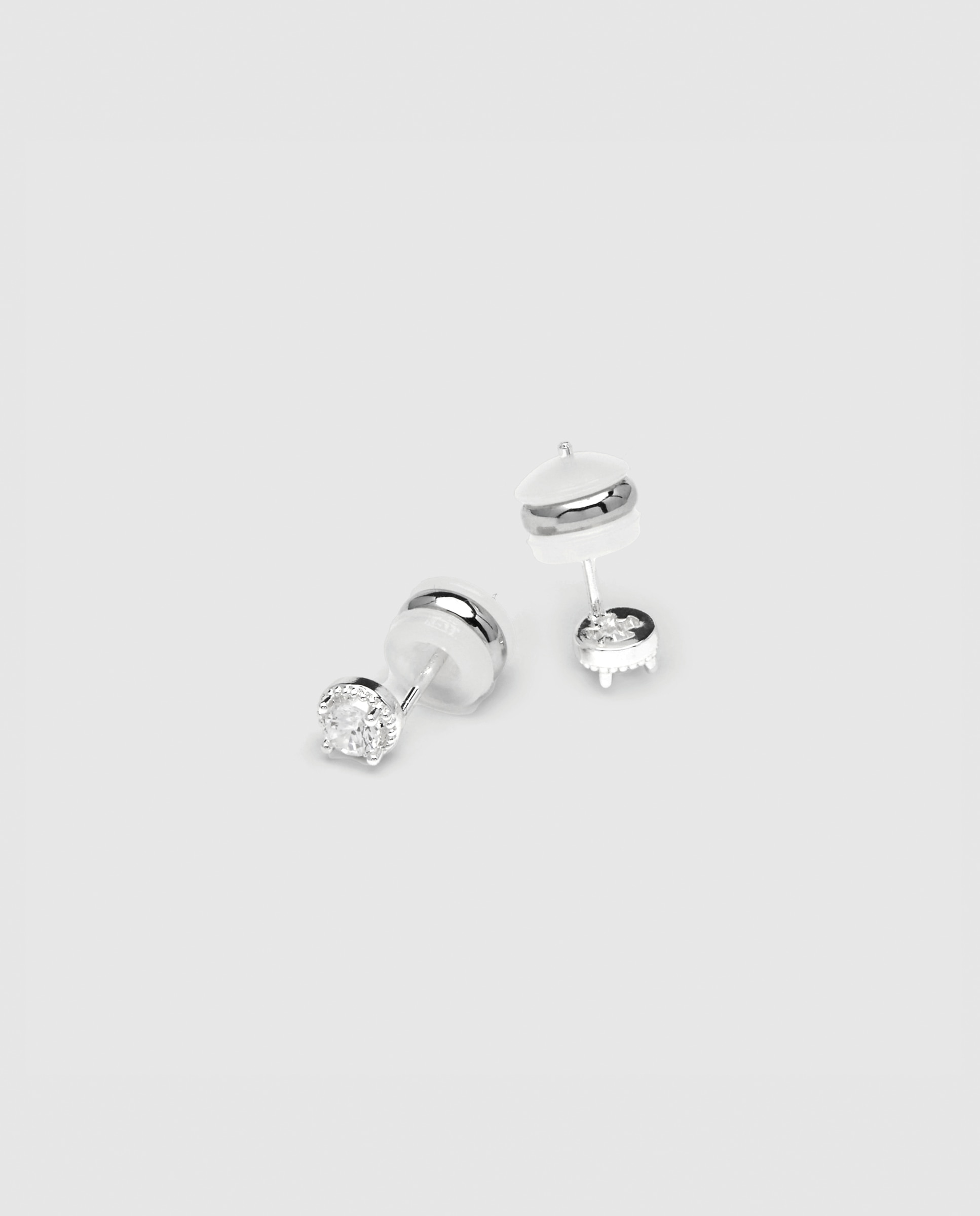Pendientes essential áfrica acabados en rodio con circonita brillante - Luxenter - Plata brillante / Transparente Plata brillante / Transparente-5