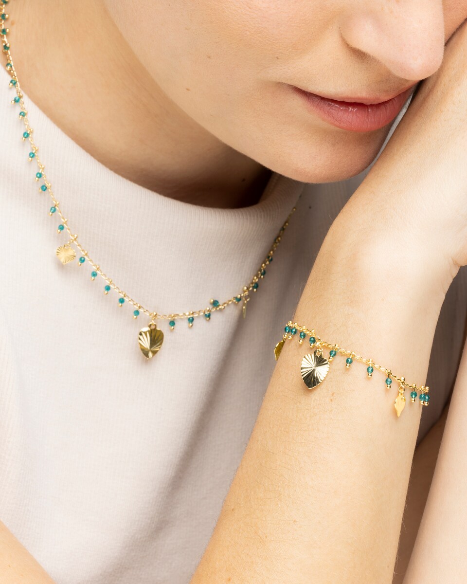 Pulsera Pide Un Deseo acabada en oro de 18k con circonita esmeralda Verde-3