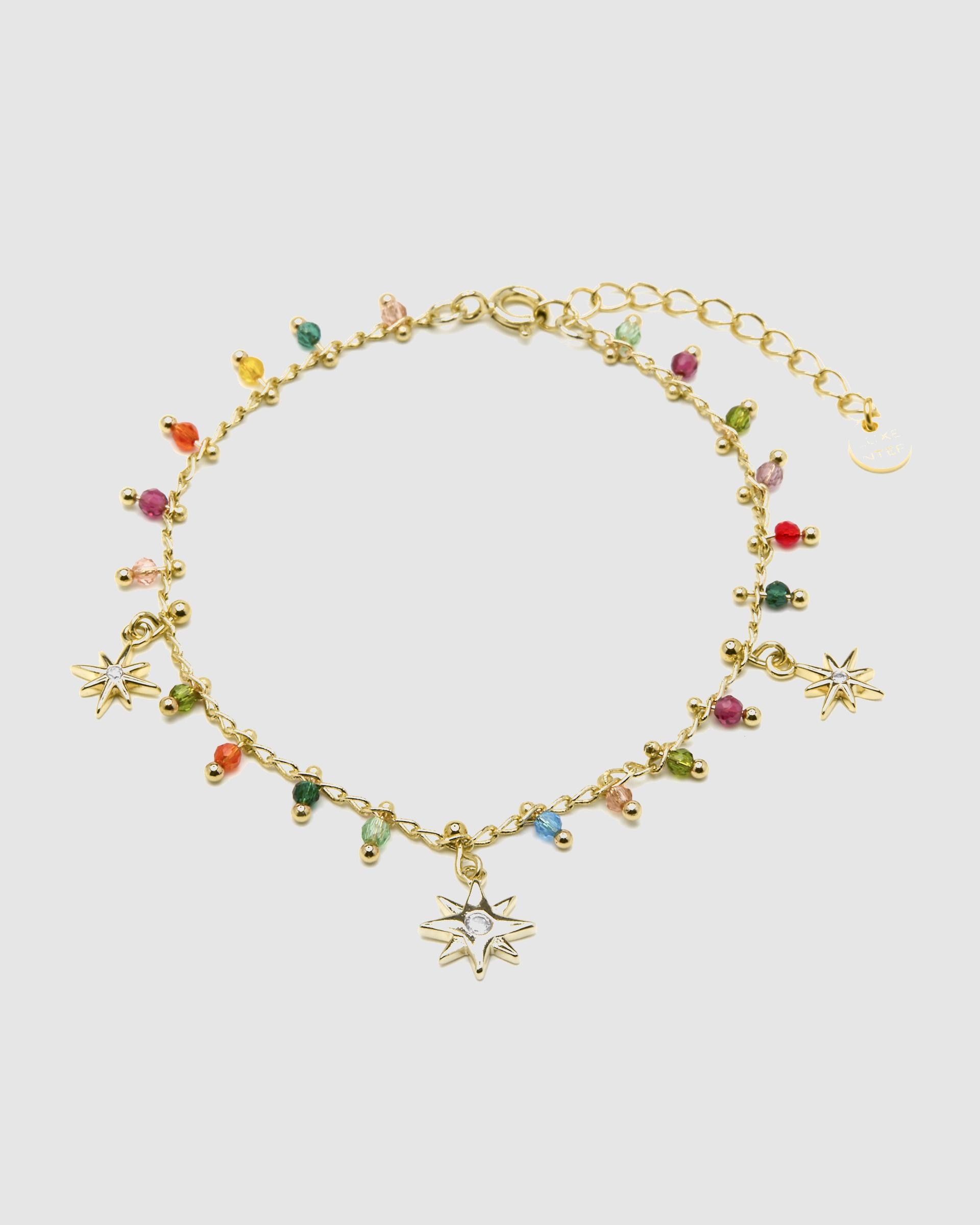 Pulsera pide un deseo de plata de ley 925 acabada en oro de 18 quilates con circonita multicolor - Luxenter - Oro Oro-3