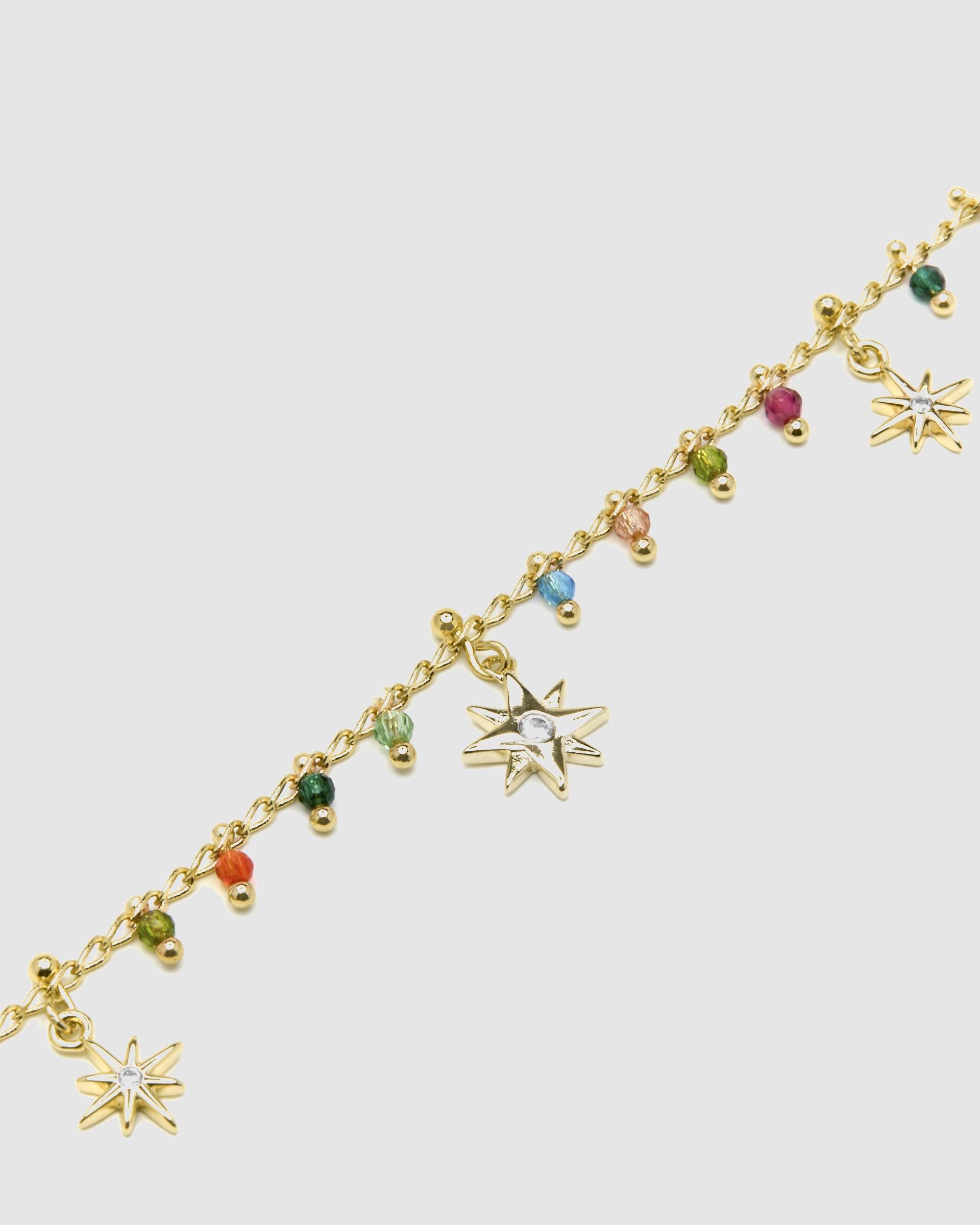 Pulsera pide un deseo de plata de ley 925 acabada en oro de 18 quilates con circonita multicolor - Luxenter - Oro Oro-5