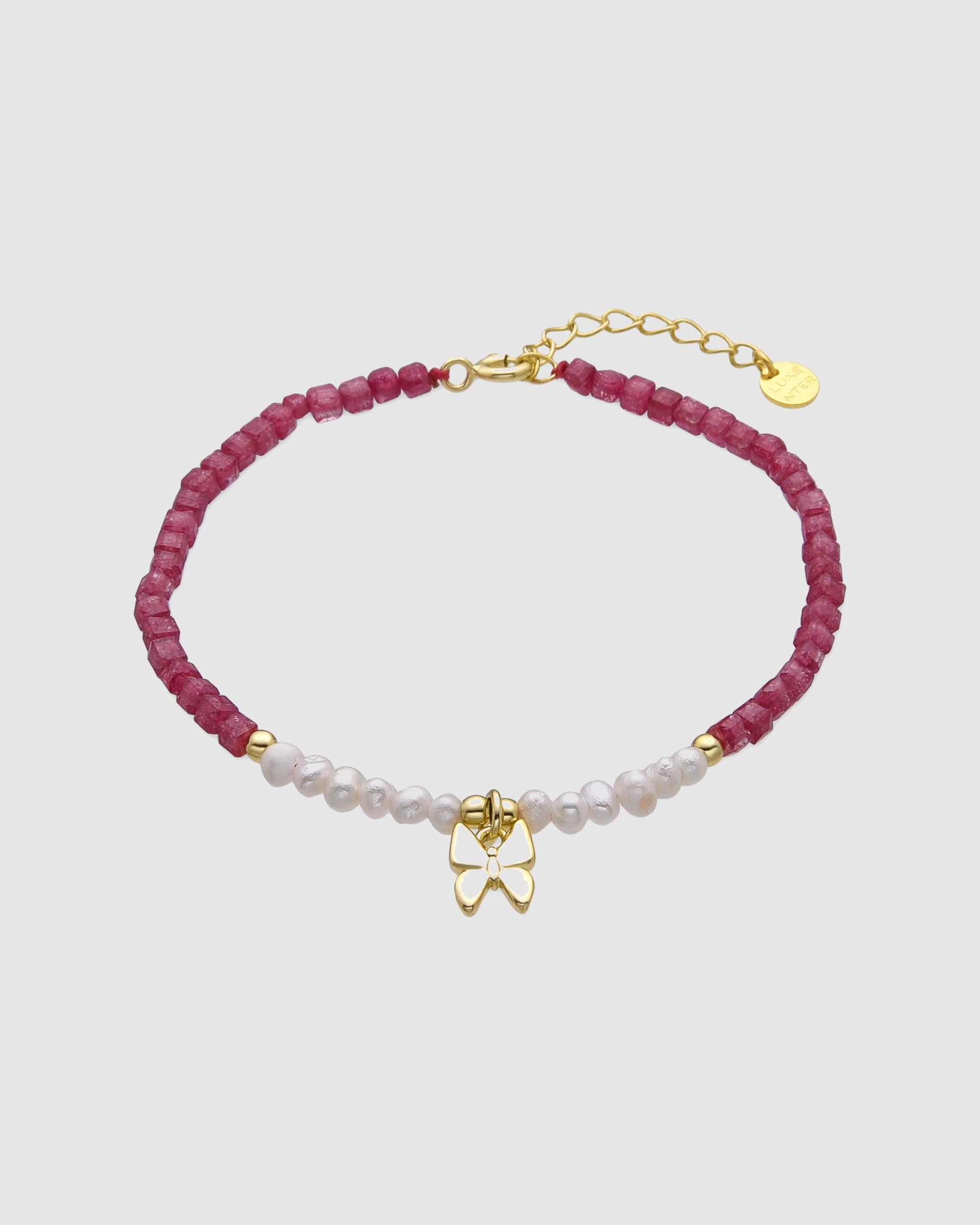 Pulsera pide un deseo de plata de ley 925 acabada en oro de 18 quilates con perla blanca - Luxenter - Multicolor Multicolor-1