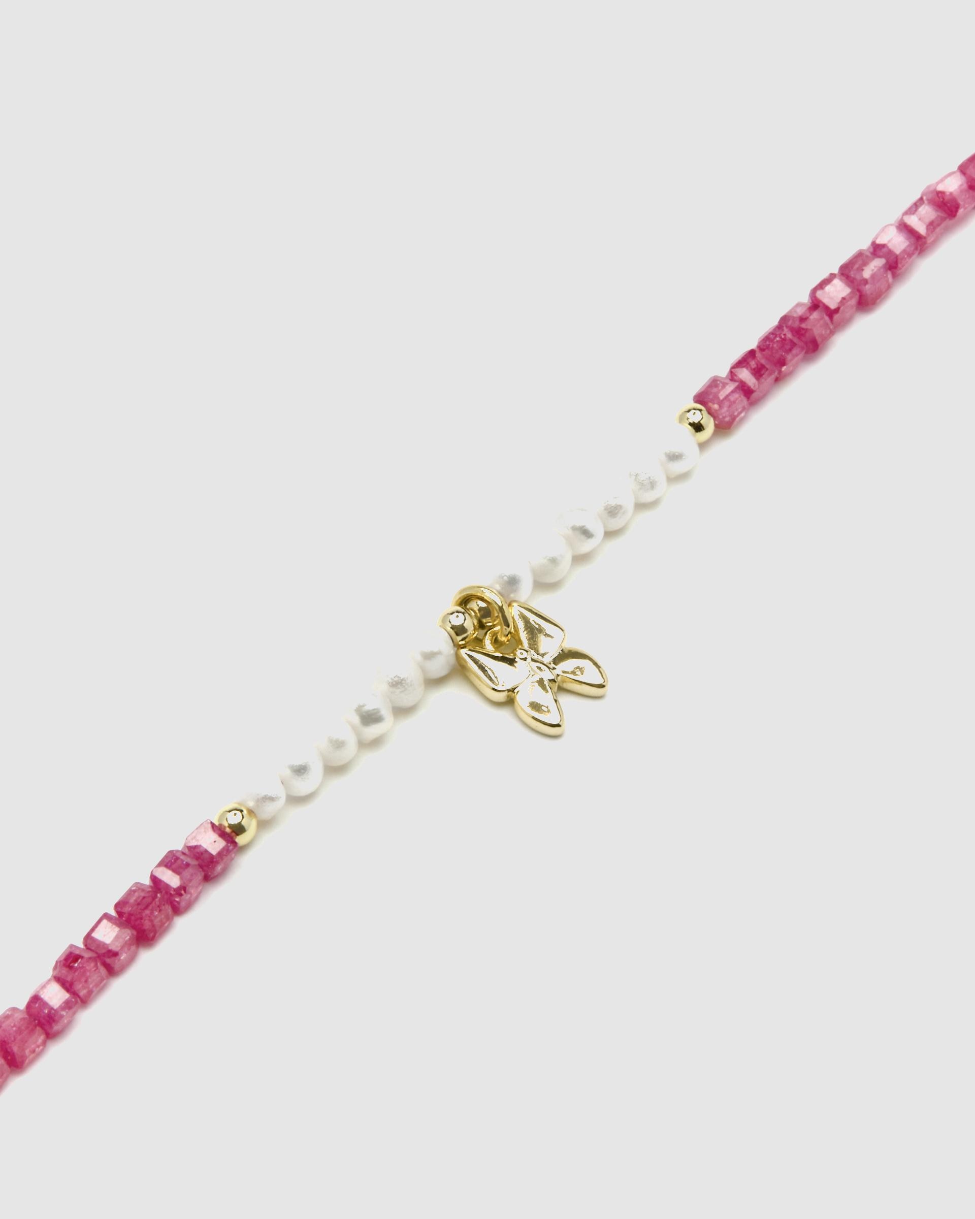 Pulsera pide un deseo de plata de ley 925 acabada en oro de 18 quilates con perla blanca - Luxenter - Multicolor Multicolor-5