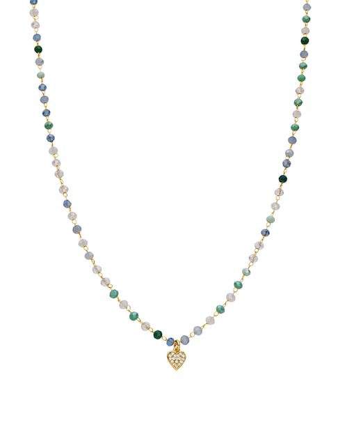 Imagen 0 de Collar Pide Un Deseo acabado en oro de 18k con circonita multicolor