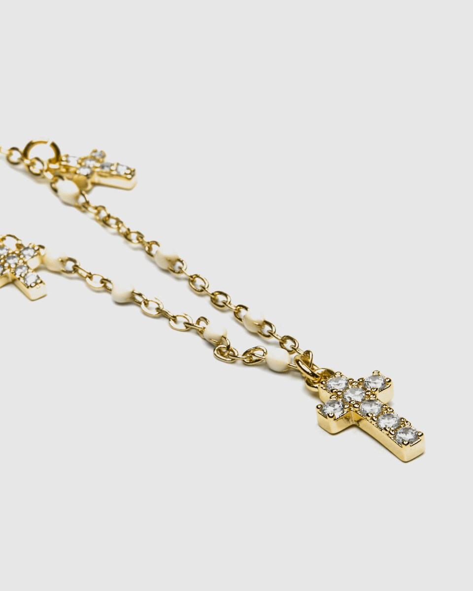 Collar Pide Un Deseo acabado en oro de 18k con circonita multicolor Multicolor-6