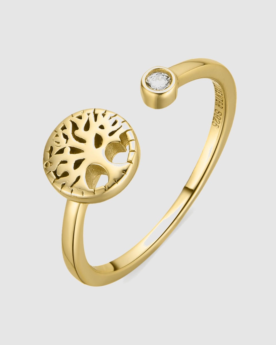 Anillo Pide Un Deseo acabado en oro de 18k Blanco-1