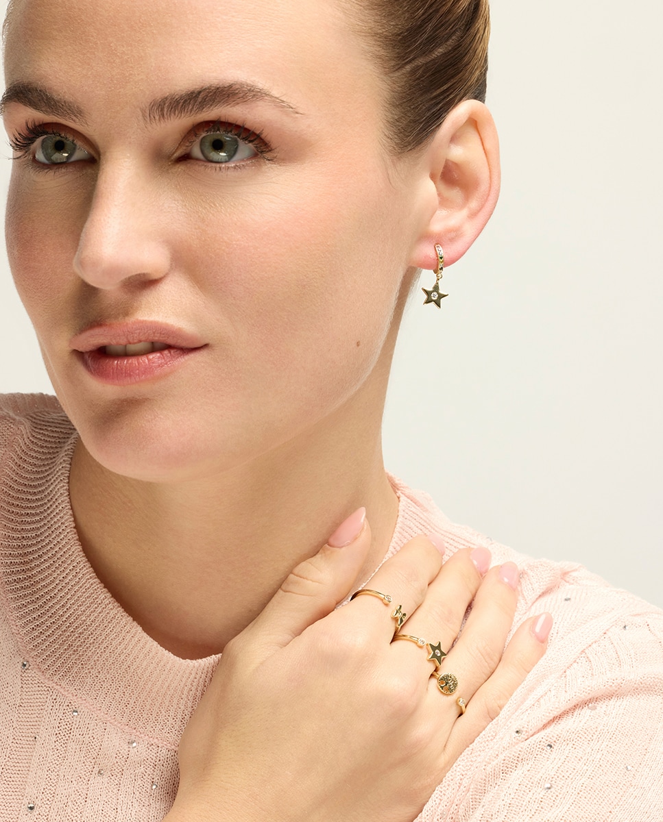 Anillo Pide Un Deseo acabado en oro de 18k Blanco-3