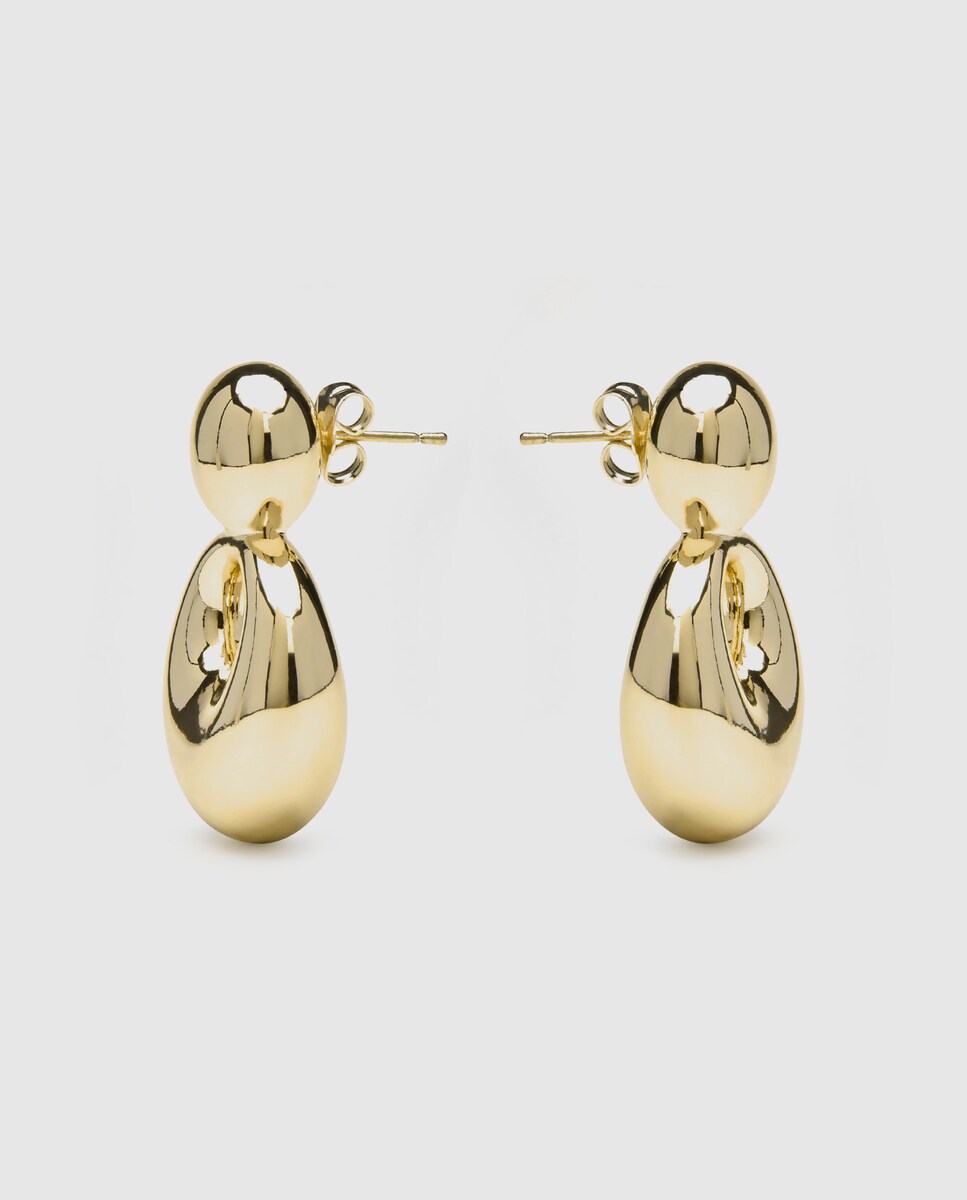 Pendientes Africa acabados en oro de 18k Oro-3