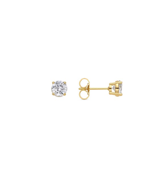 Imagen 0 de Pendientes Africa acabados en oro de 18k con circonita blanca