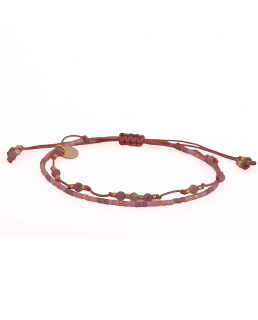 Imagen 0 de Pulsera Boho acabado en oro amarillo de 18k con  turmalina
