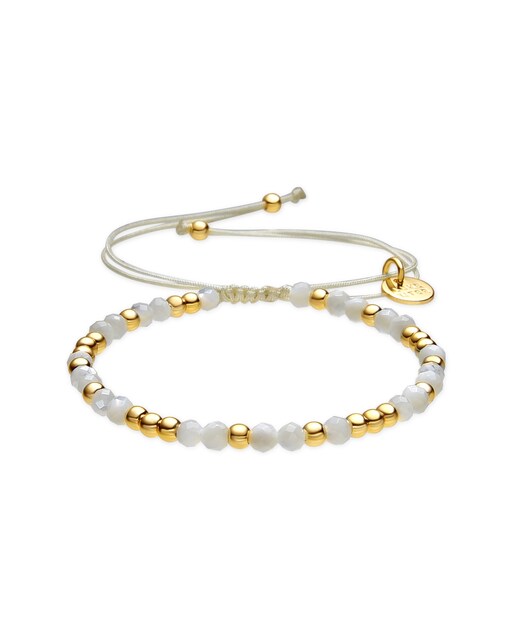 Imagen 0 de Pulsera Boho acabada en oro de 18k con madreperla