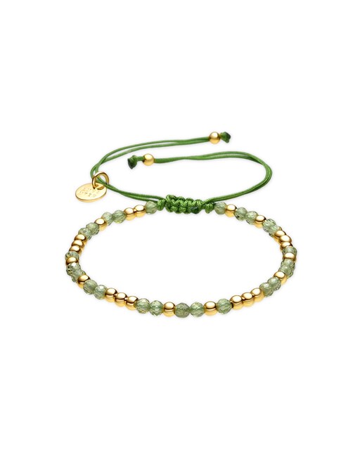 Imagen 0 de Pulsera Boho acabada en oro de 18k con peridoto
