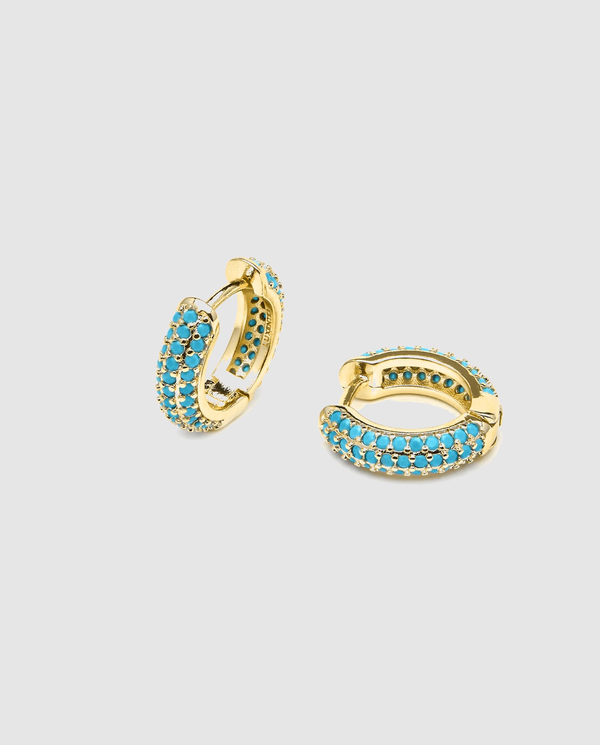 Aro Basic acabados en oro de 18 quilates con turquesa · Luxenter · El ...