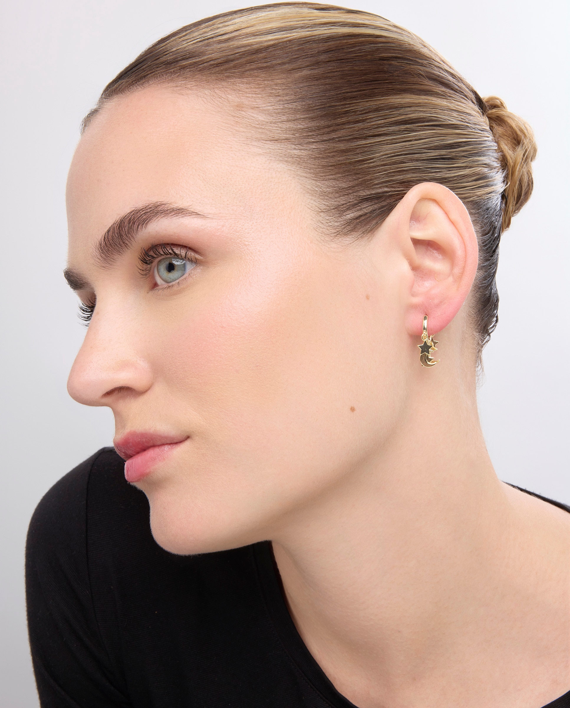 Imagen 3 de Pendientes de aro basic acabados en oro de 18 quilates - Luxenter - Oro Oro