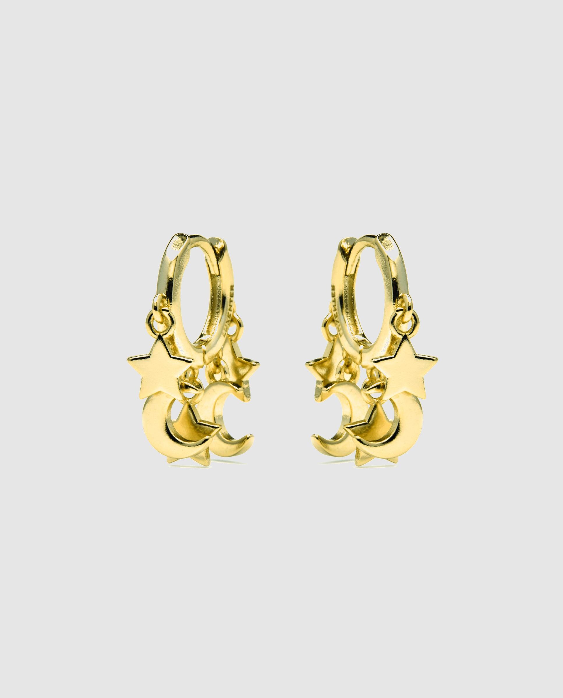 Imagen 4 de Pendientes de aro basic acabados en oro de 18 quilates - Luxenter - Oro Oro