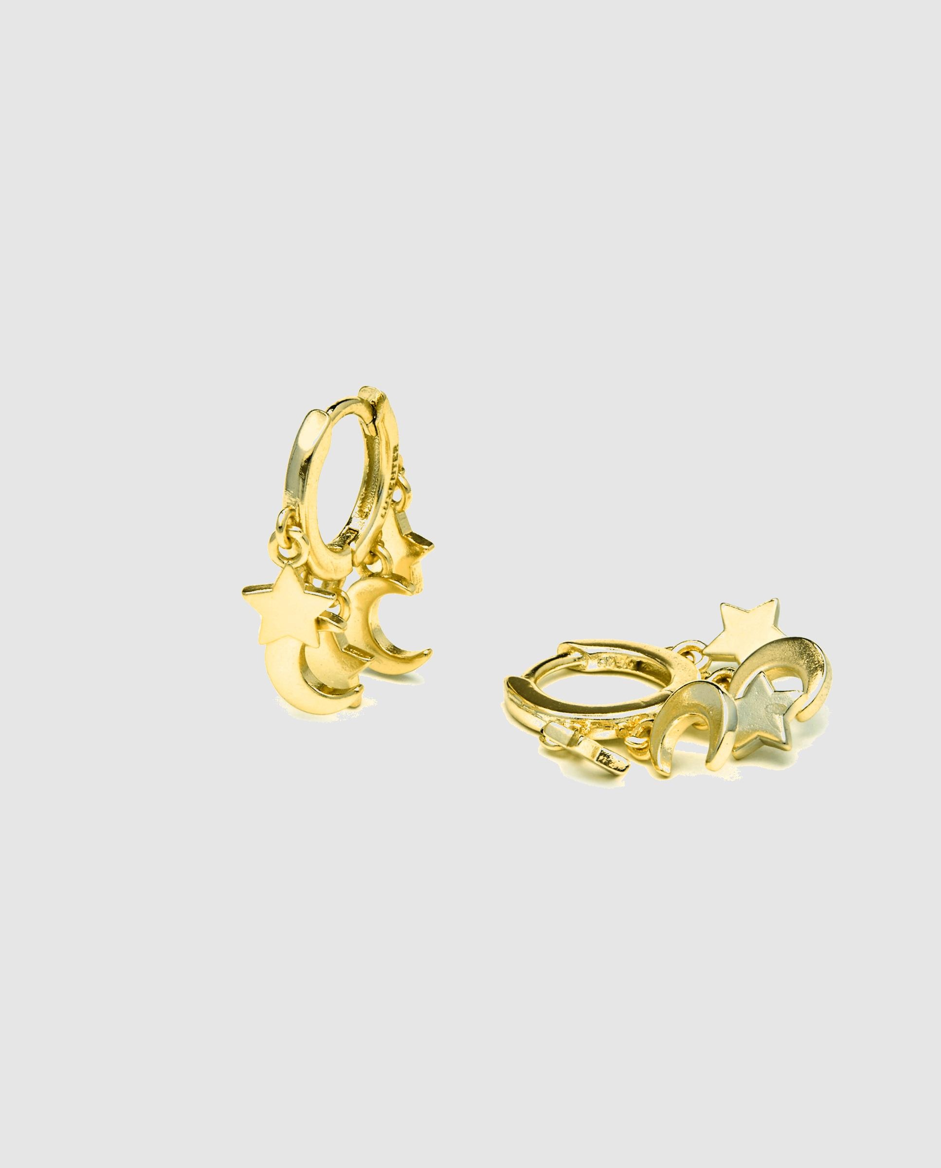 Imagen 5 de Pendientes de aro basic acabados en oro de 18 quilates - Luxenter - Oro Oro