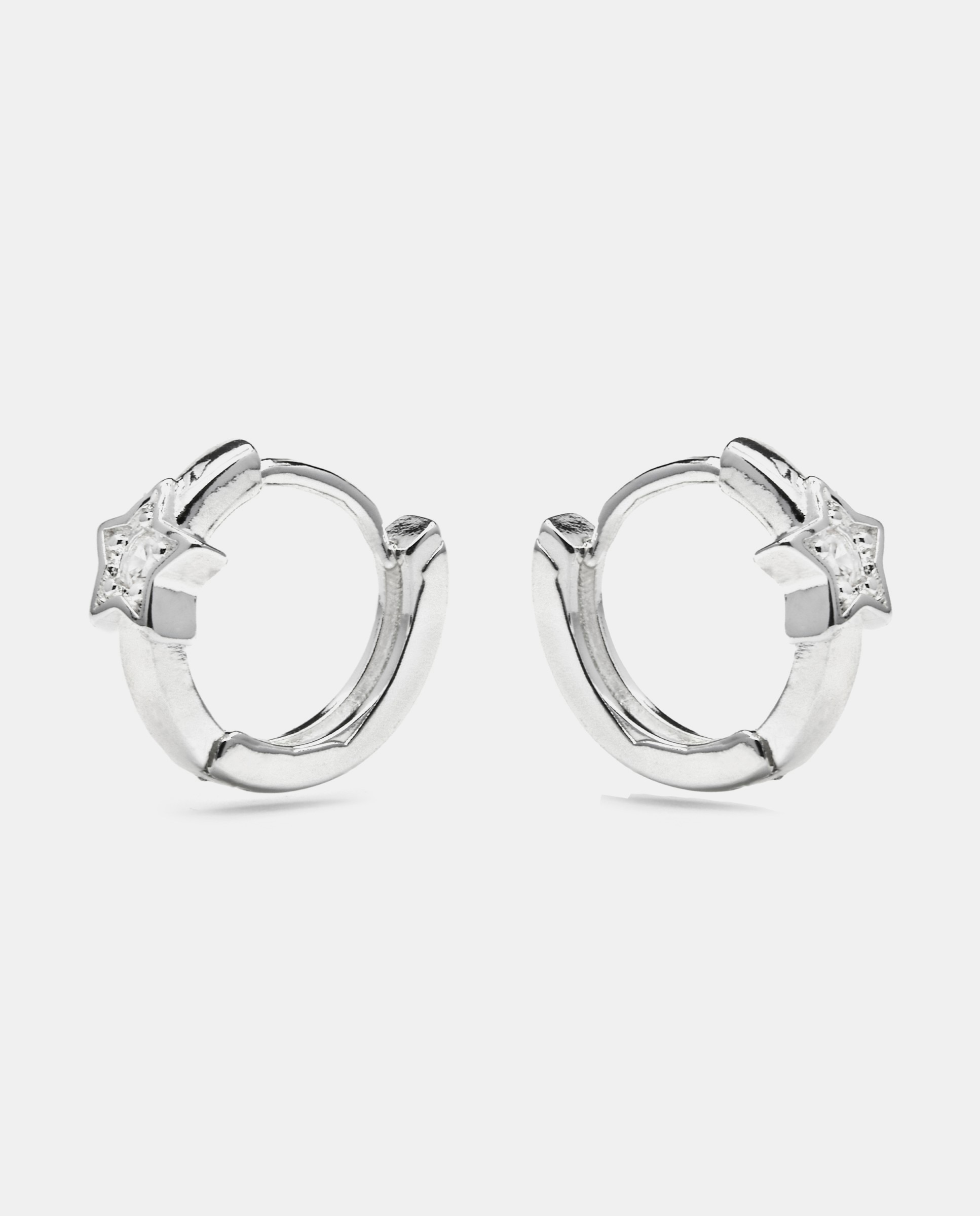 Imagen 4 de Pendientes Basic acabados en oro de 18k - Luxenter - Blanco Blanco