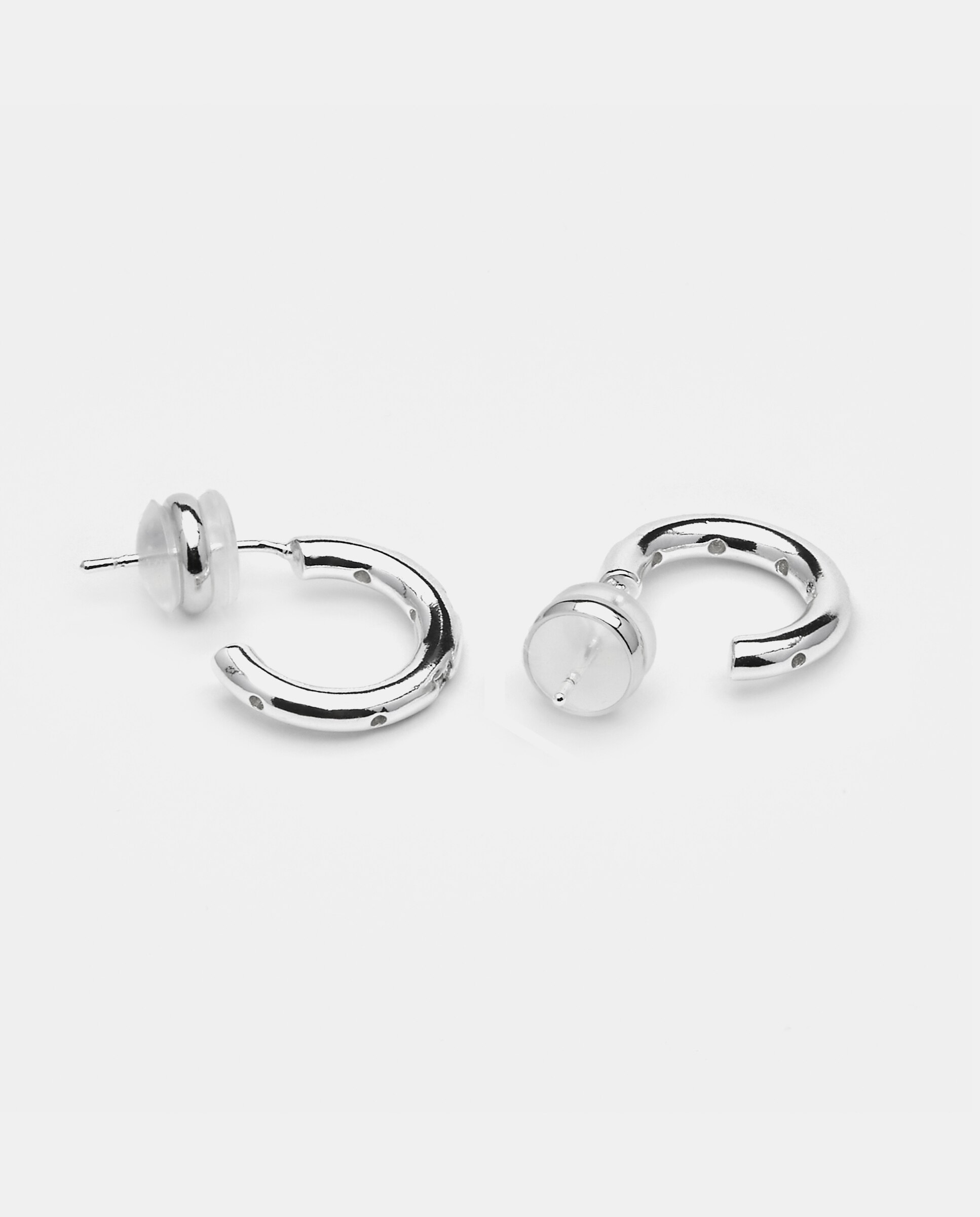 Imagen 4 de Pendientes de aro basic acabados en rodio con circonita brillante - Luxenter - Plata brillante / Transparente Plata brillante / Transparente