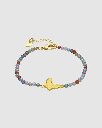 Pulsera Trendy acabada en oro amarillo de 18k con prehenita · Luxenter · El Corte Inglés