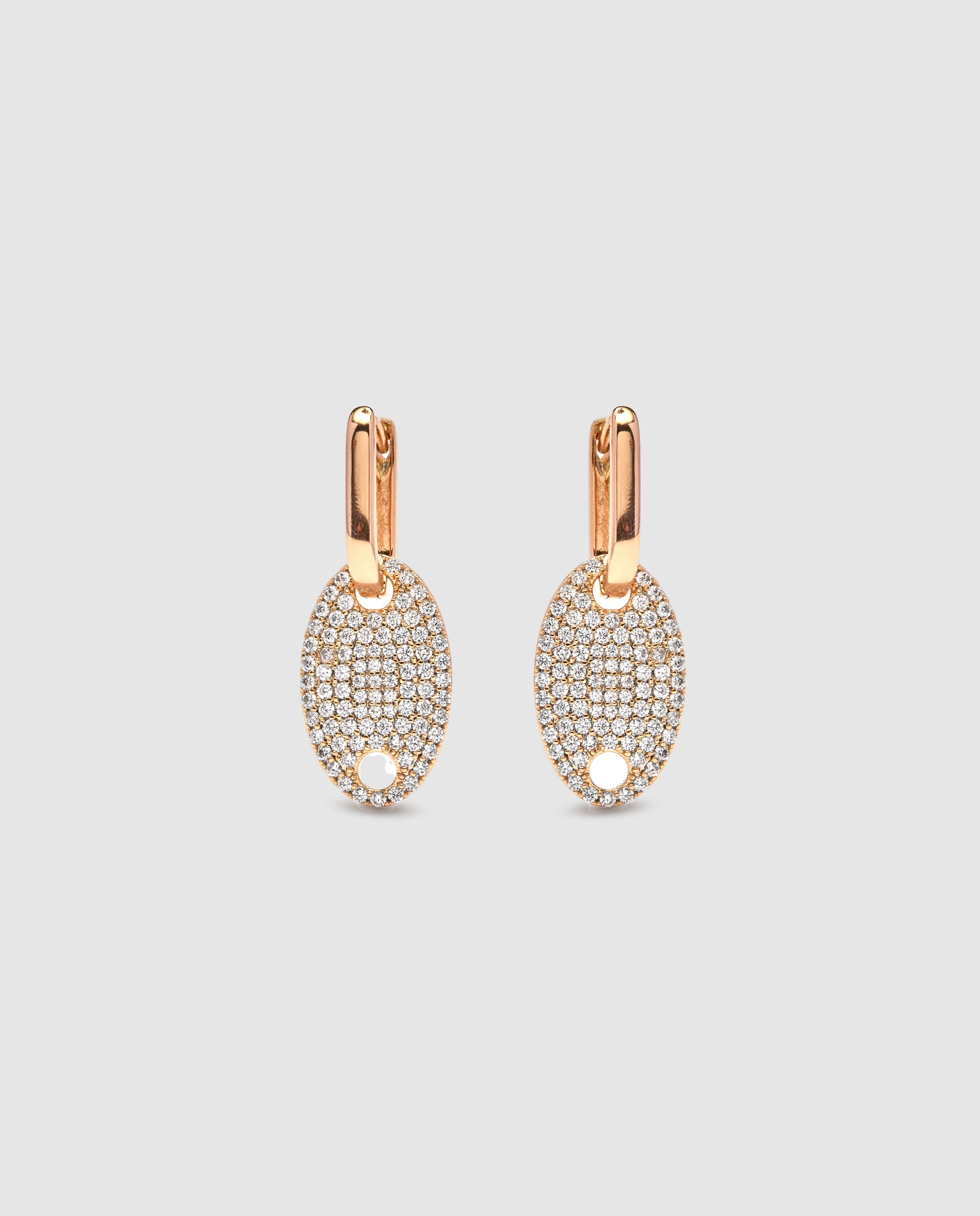 Pendientes áfrica acabados en oro amarillo de 18 quilates con circonita brillante - Luxenter - Oro Oro-1